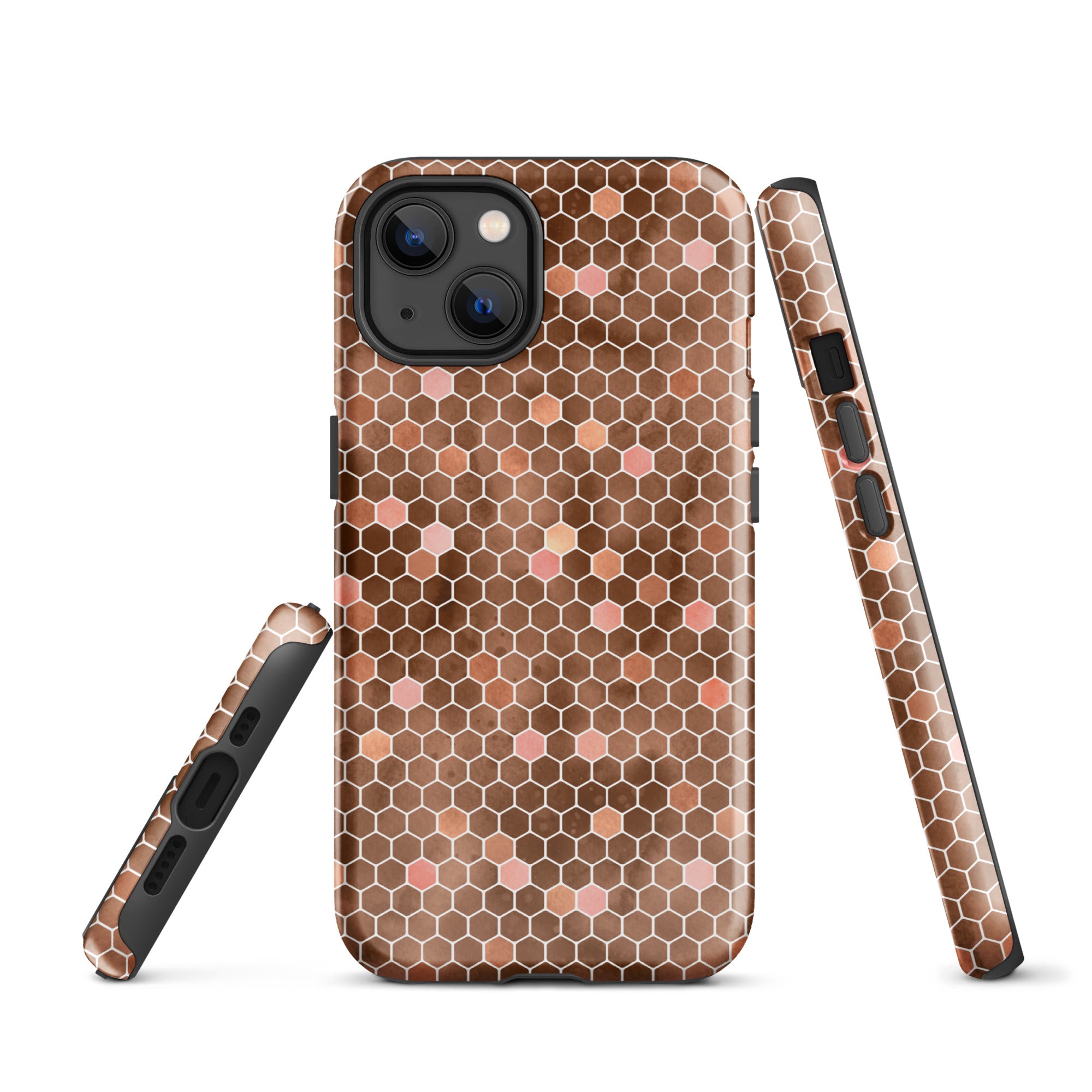 Tough Case for iPhone®- Honeycomb Brown