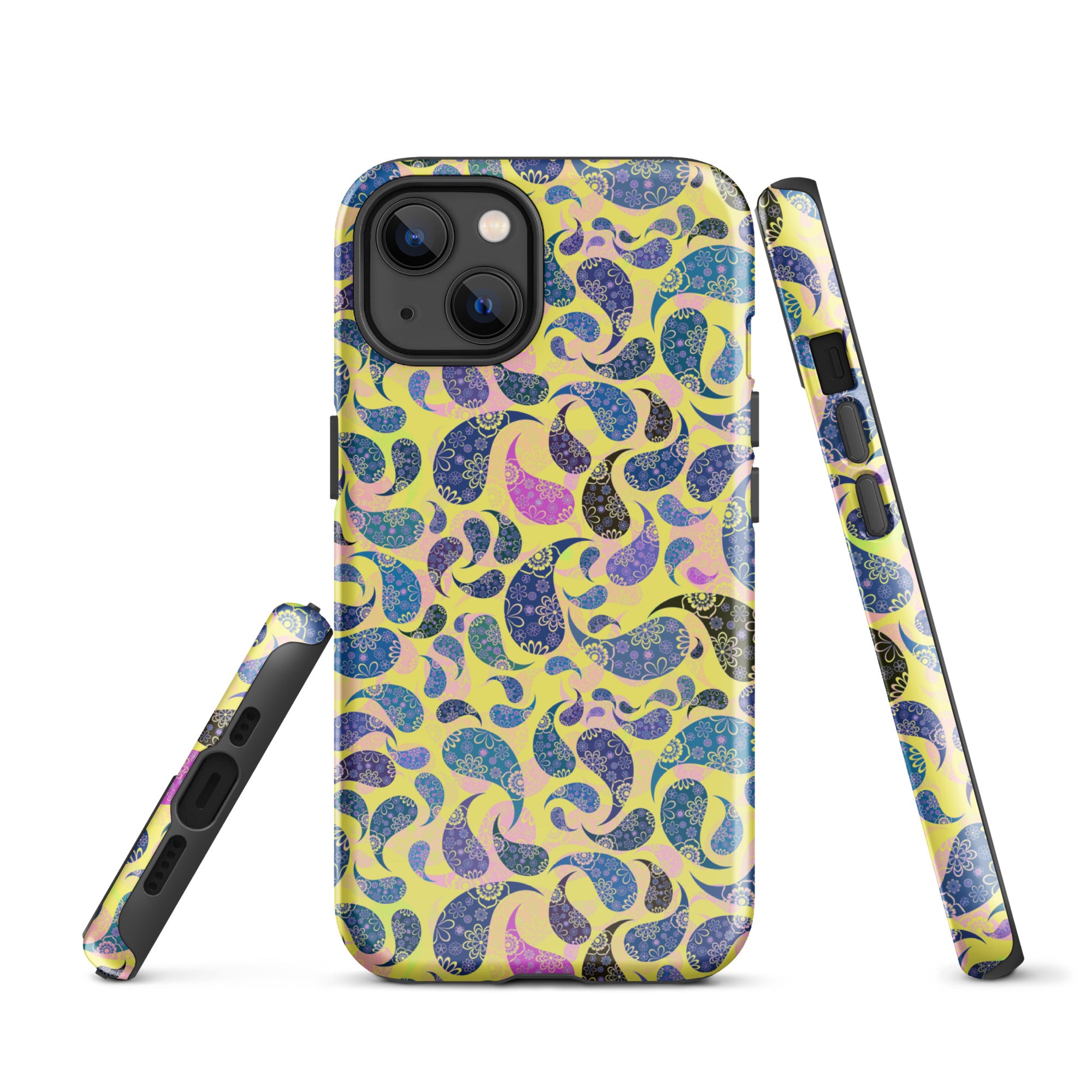 Tough Case for iPhone®- Paisley Dark Yellow