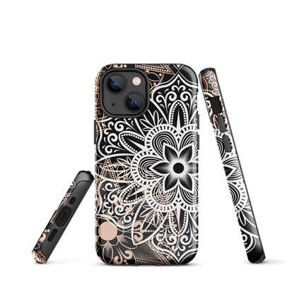 Tough Case for iPhone®- Brown and Black Mandala