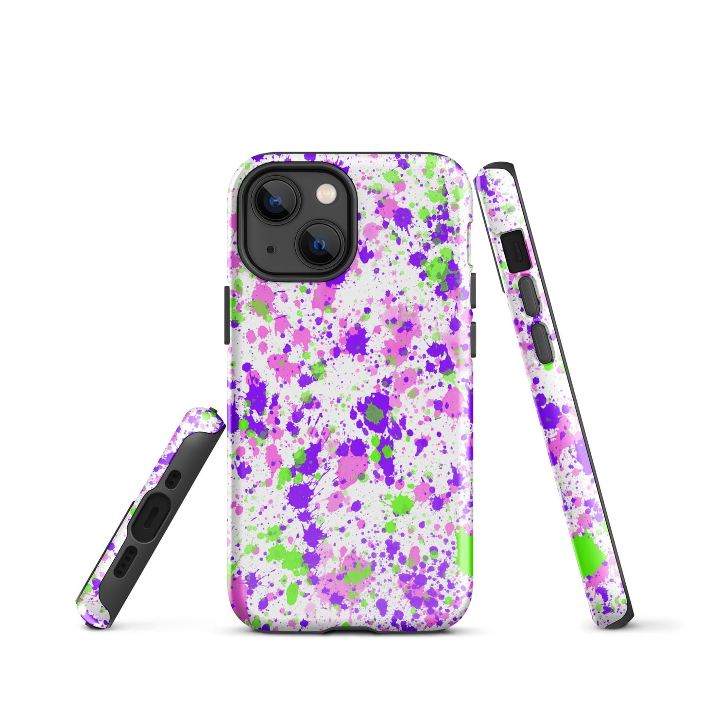 Tough Case for iPhone®- Paint Splatter Purple