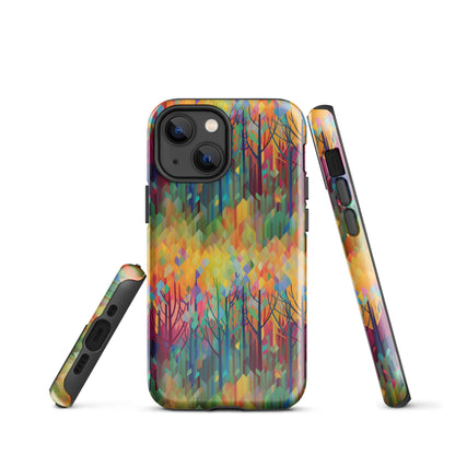 Tough Case for iPhone®- Rainbow Forest Pattern IV