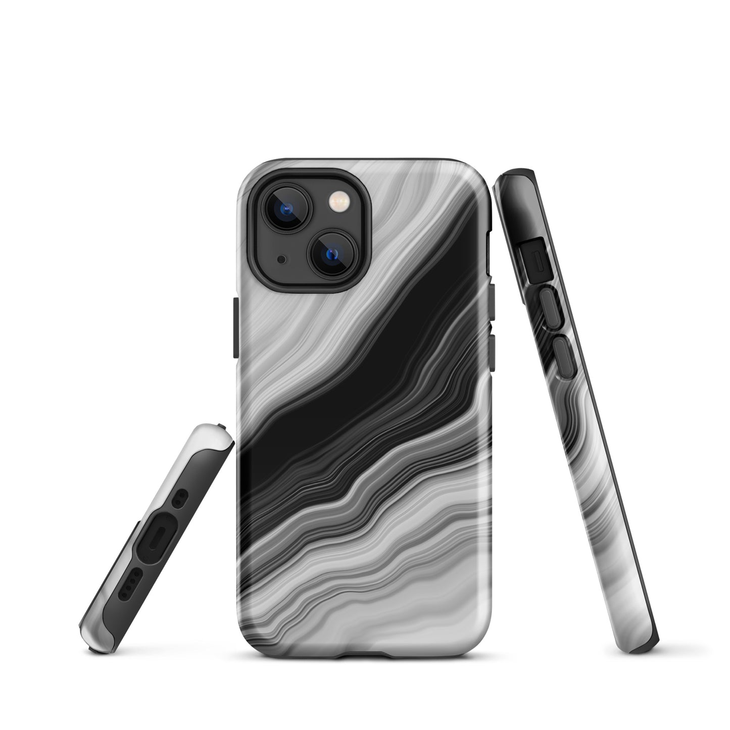 Tough Case for iPhone®- Liquid Marble Black