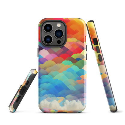 Tough Case for iPhone®- Rainbow Cloud Pattern II