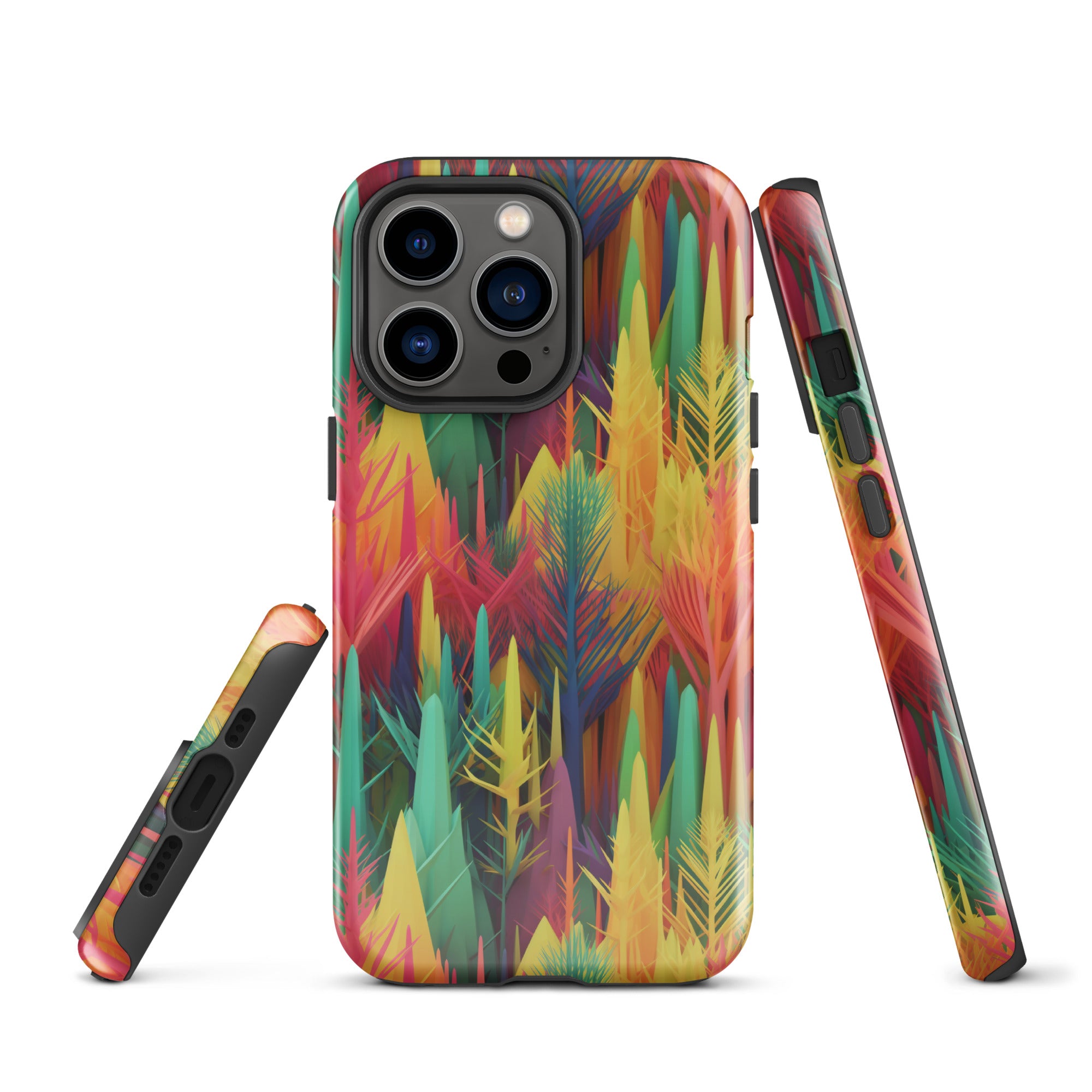 Tough Case for iPhone®- Rainbow Forest Pattern I