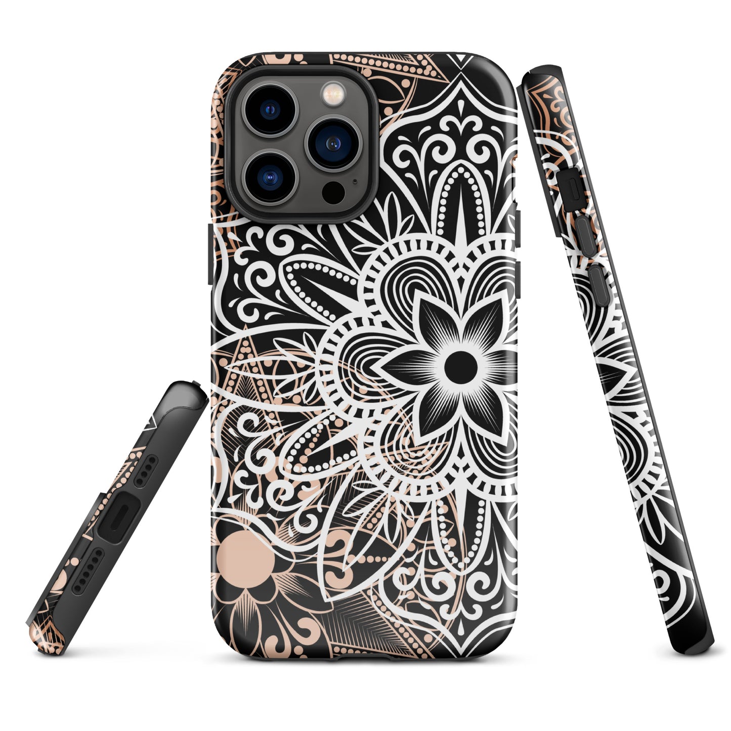 Tough Case for iPhone®- Brown and Black Mandala