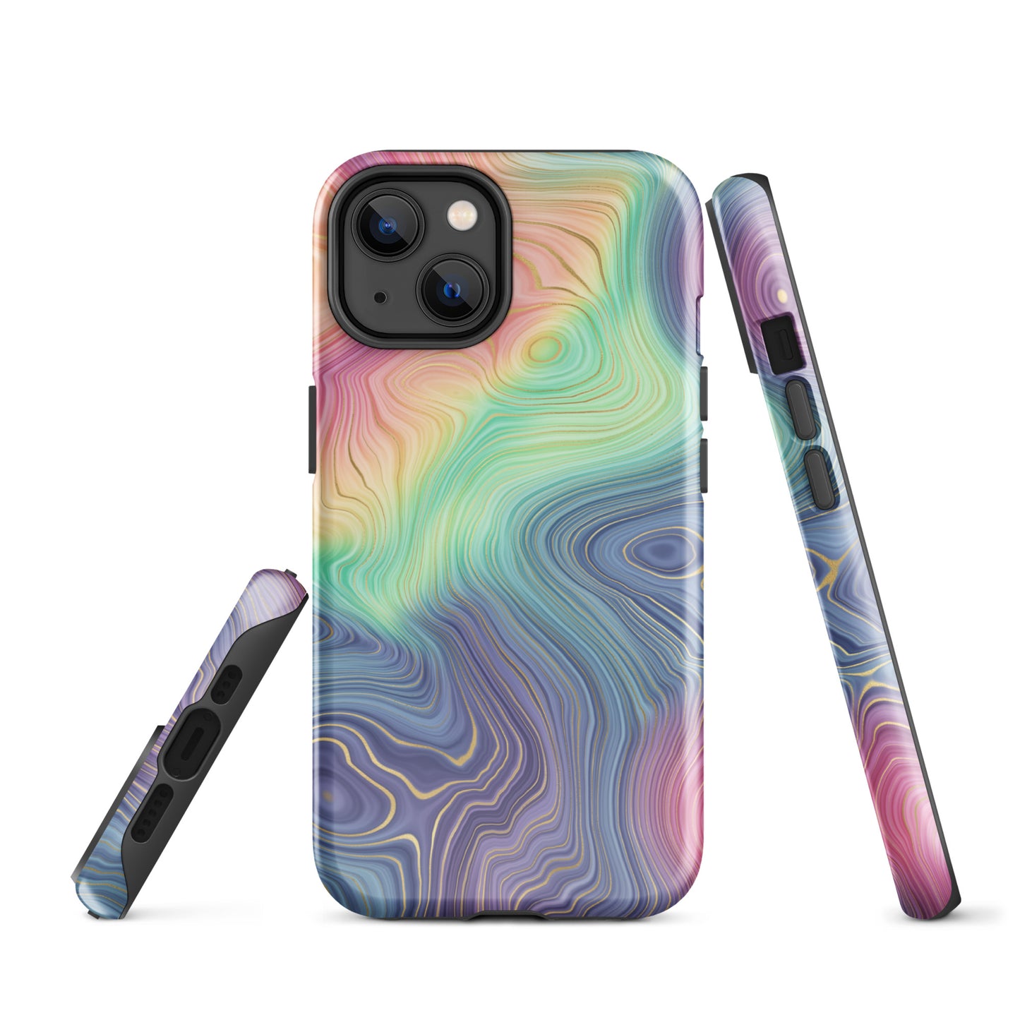 Tough Case for iPhone®- Rainbow Strata Pattern I