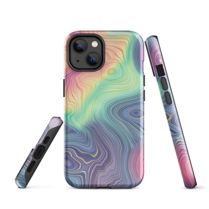 Tough Case for iPhone®- Rainbow Strata Pattern I