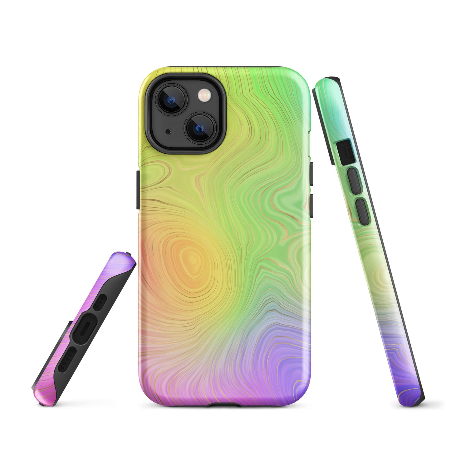 Tough Case for iPhone®- Rainbow Strata Pattern II
