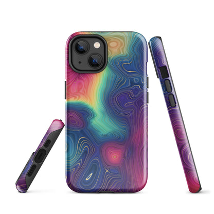Tough Case for iPhone®- Rainbow Strata Pattern III