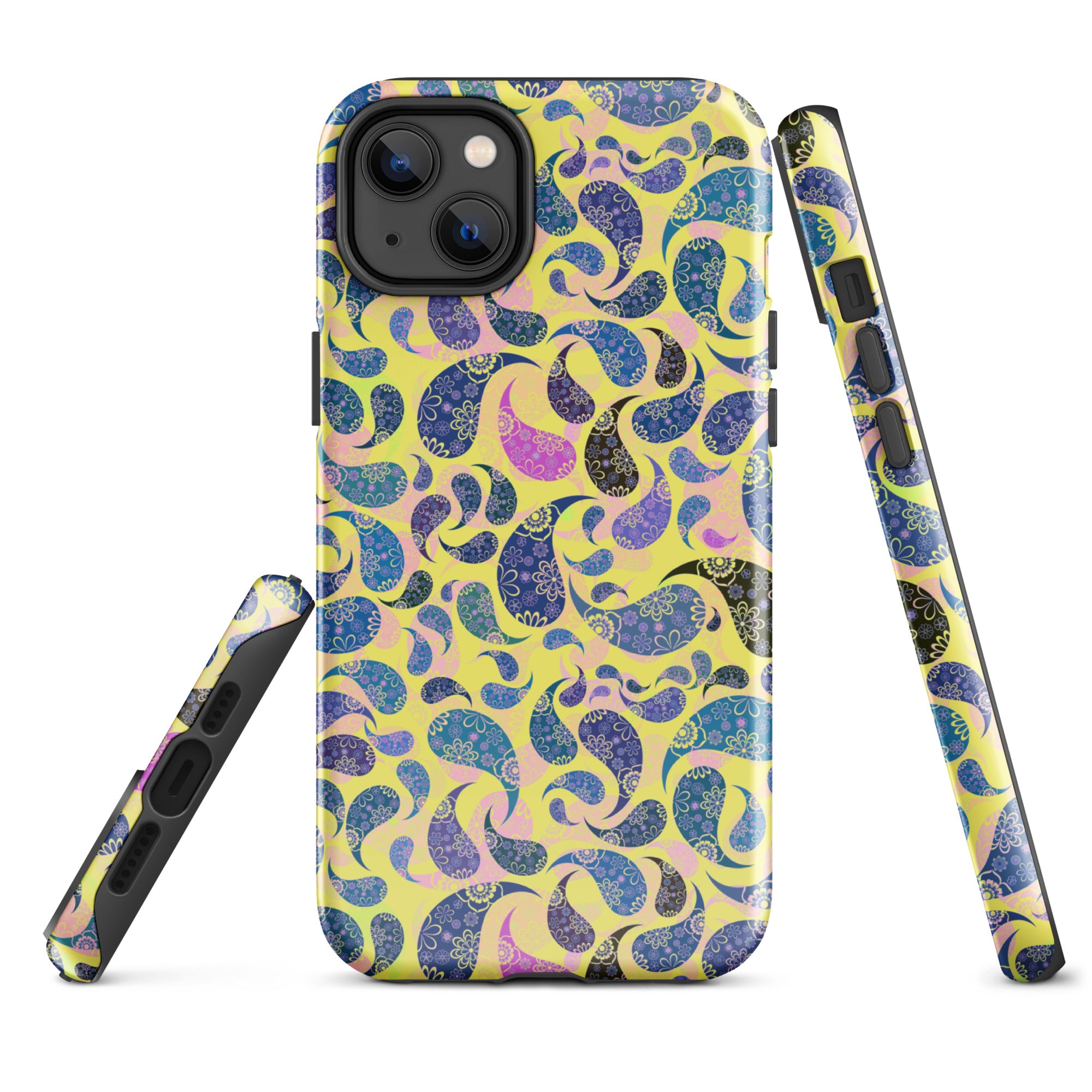 Tough Case for iPhone®- Paisley Dark Yellow