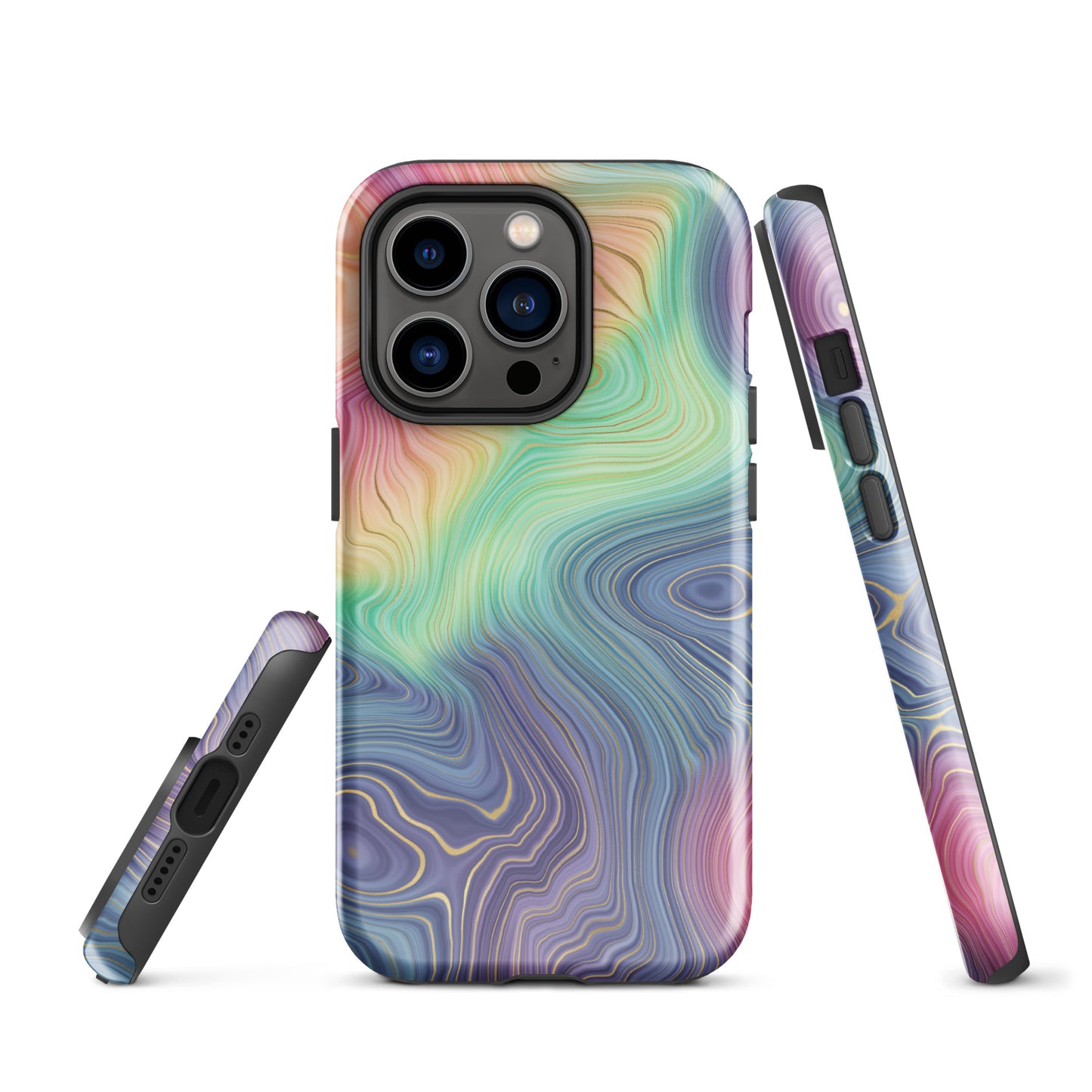 Tough Case for iPhone®- Rainbow Strata Pattern I