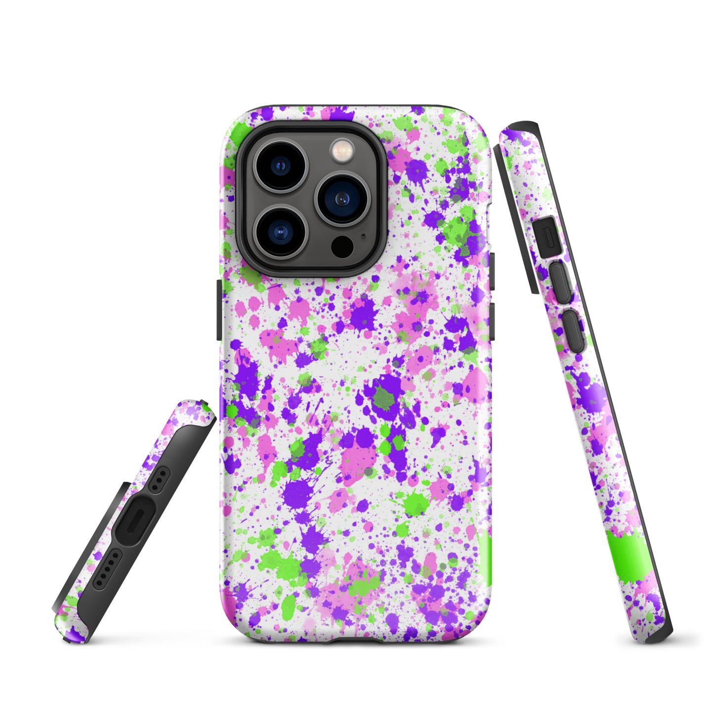 Tough Case for iPhone®- Paint Splatter Purple
