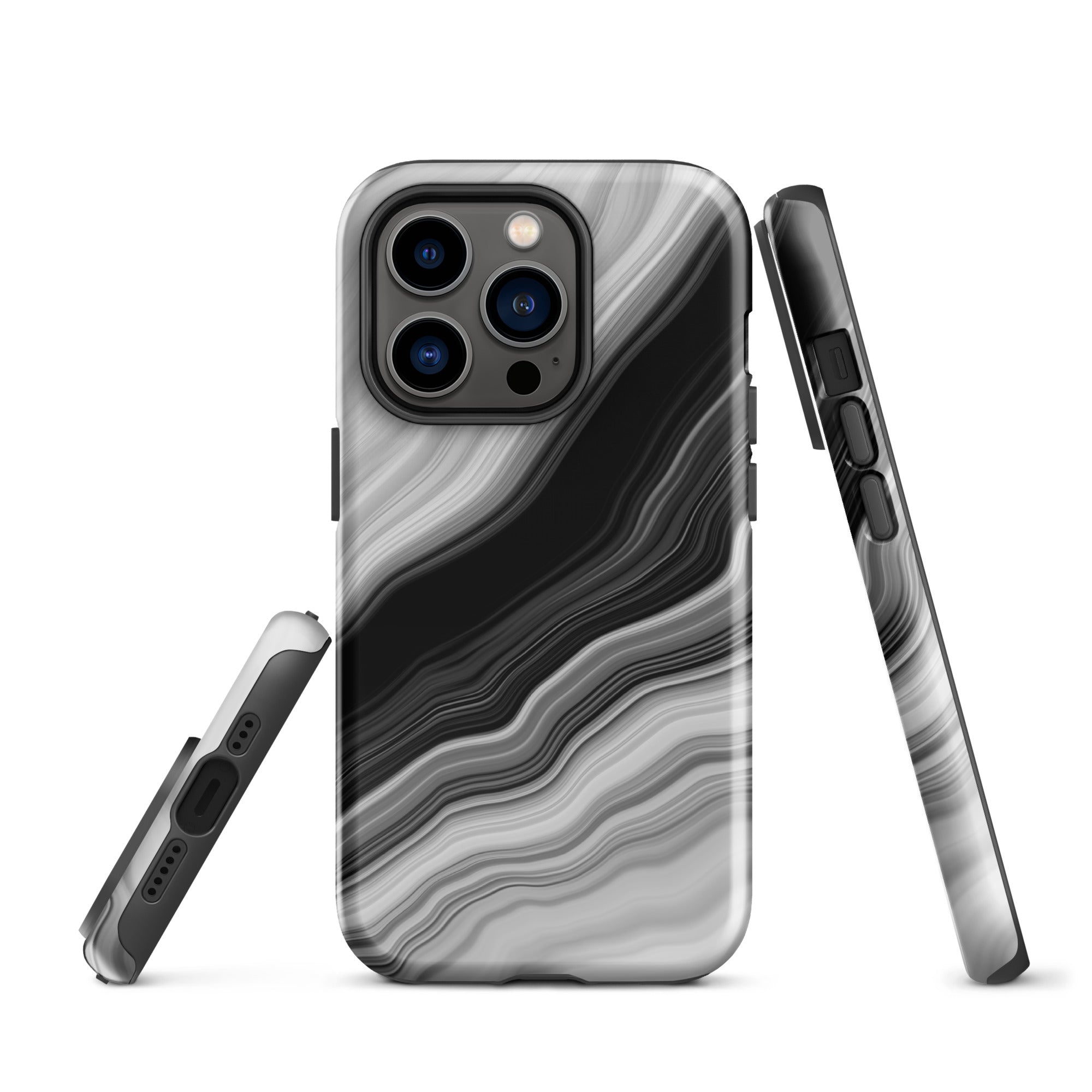 Tough Case for iPhone®- Liquid Marble Black