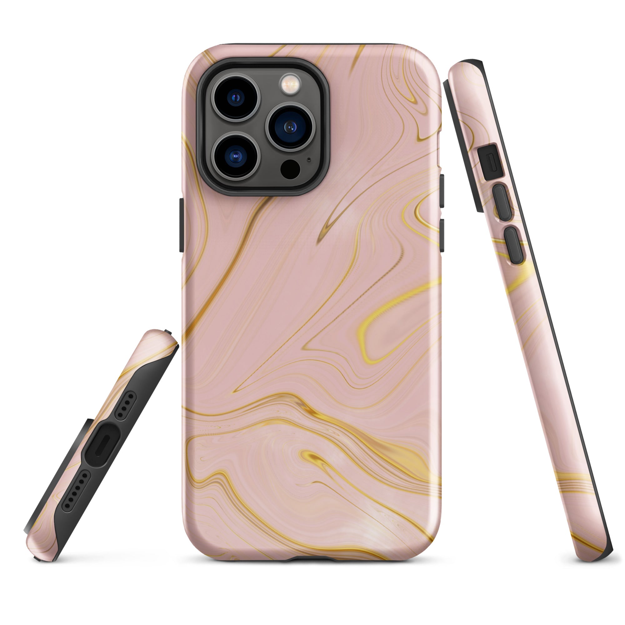 Tough Case for iPhone®- Liquid Gold Marble Pink