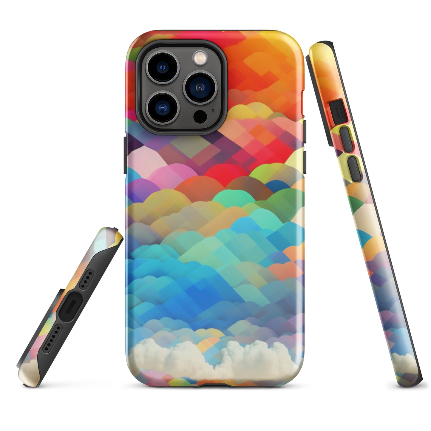 Tough Case for iPhone®- Rainbow Cloud Pattern II