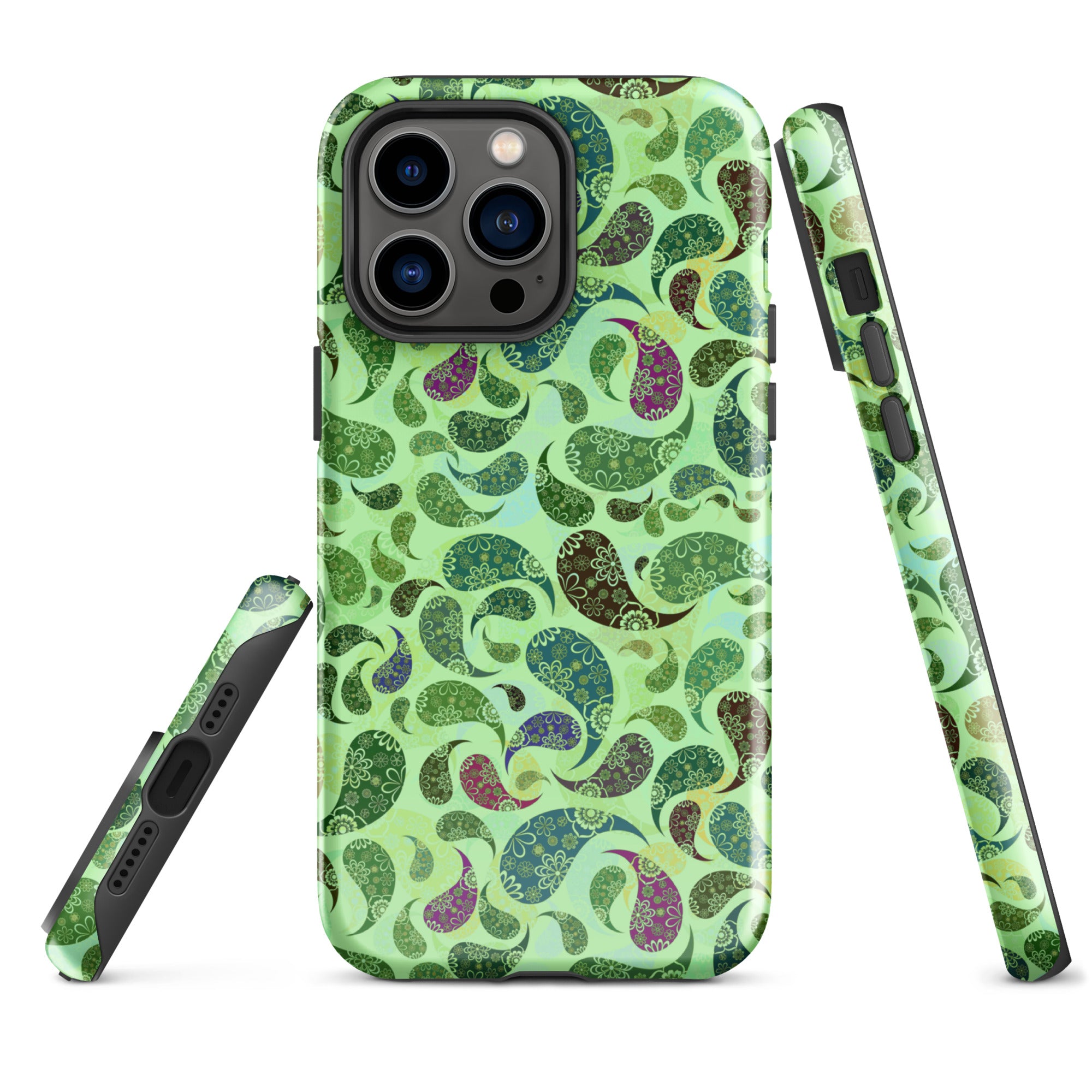 Tough Case for iPhone®- Paisley Green