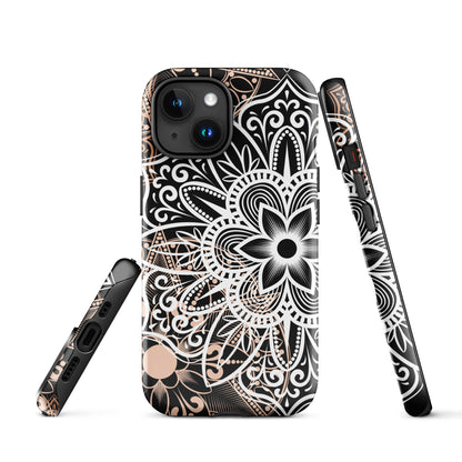 Tough Case for iPhone®- Brown and Black Mandala