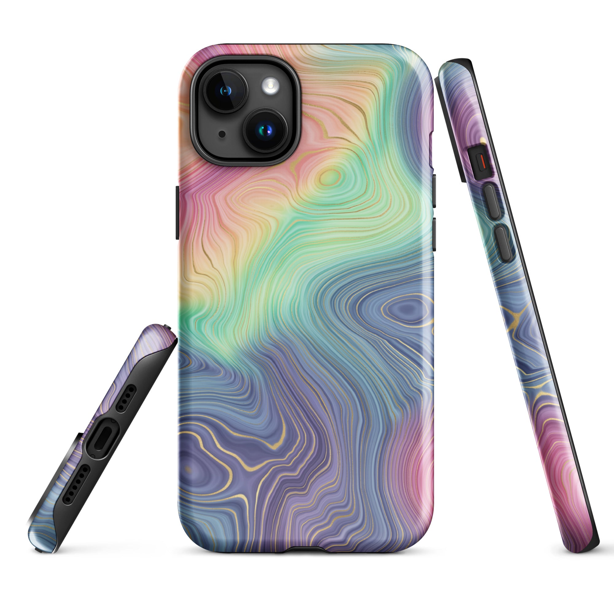 Tough Case for iPhone®- Rainbow Strata Pattern I
