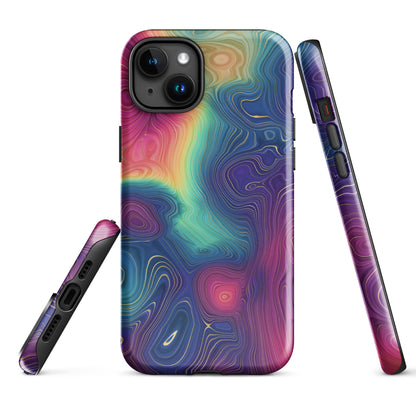 Tough Case for iPhone®- Rainbow Strata Pattern III