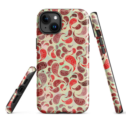 Tough Case for iPhone®- Paisley Red