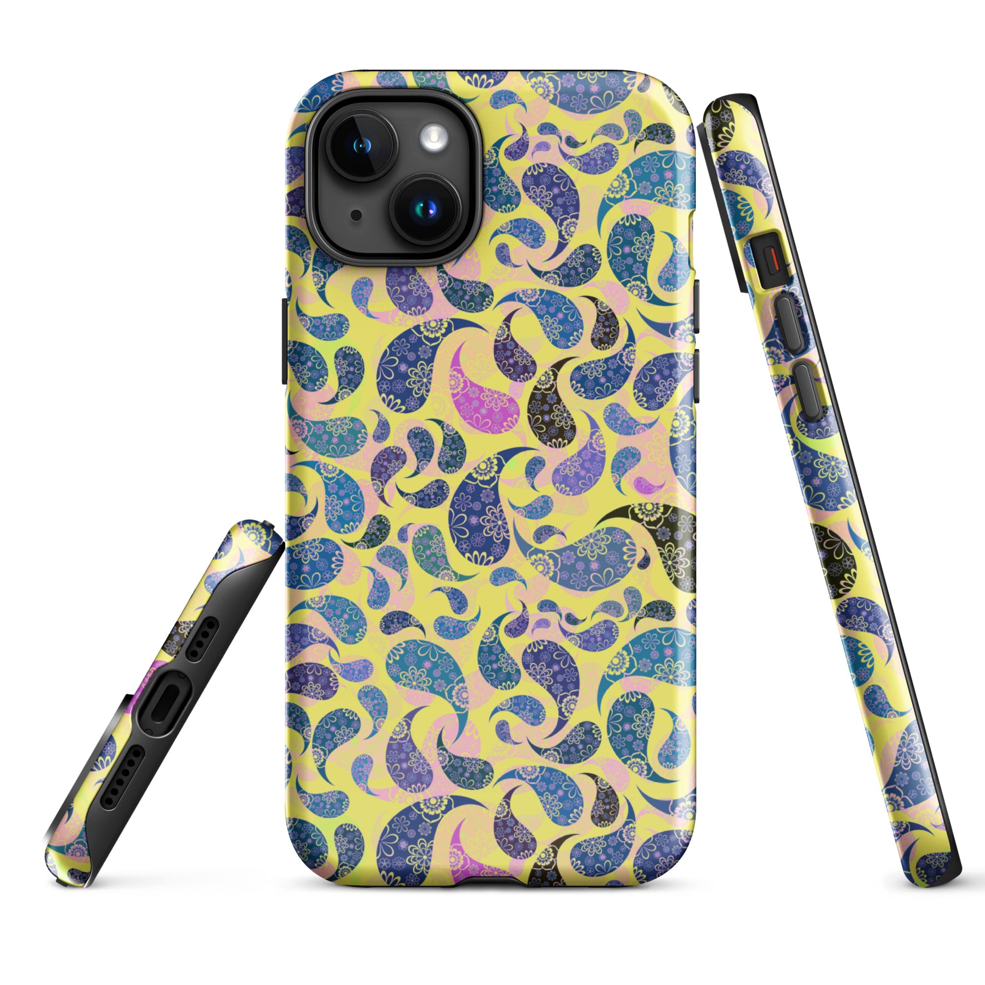 Tough Case for iPhone®- Paisley Dark Yellow