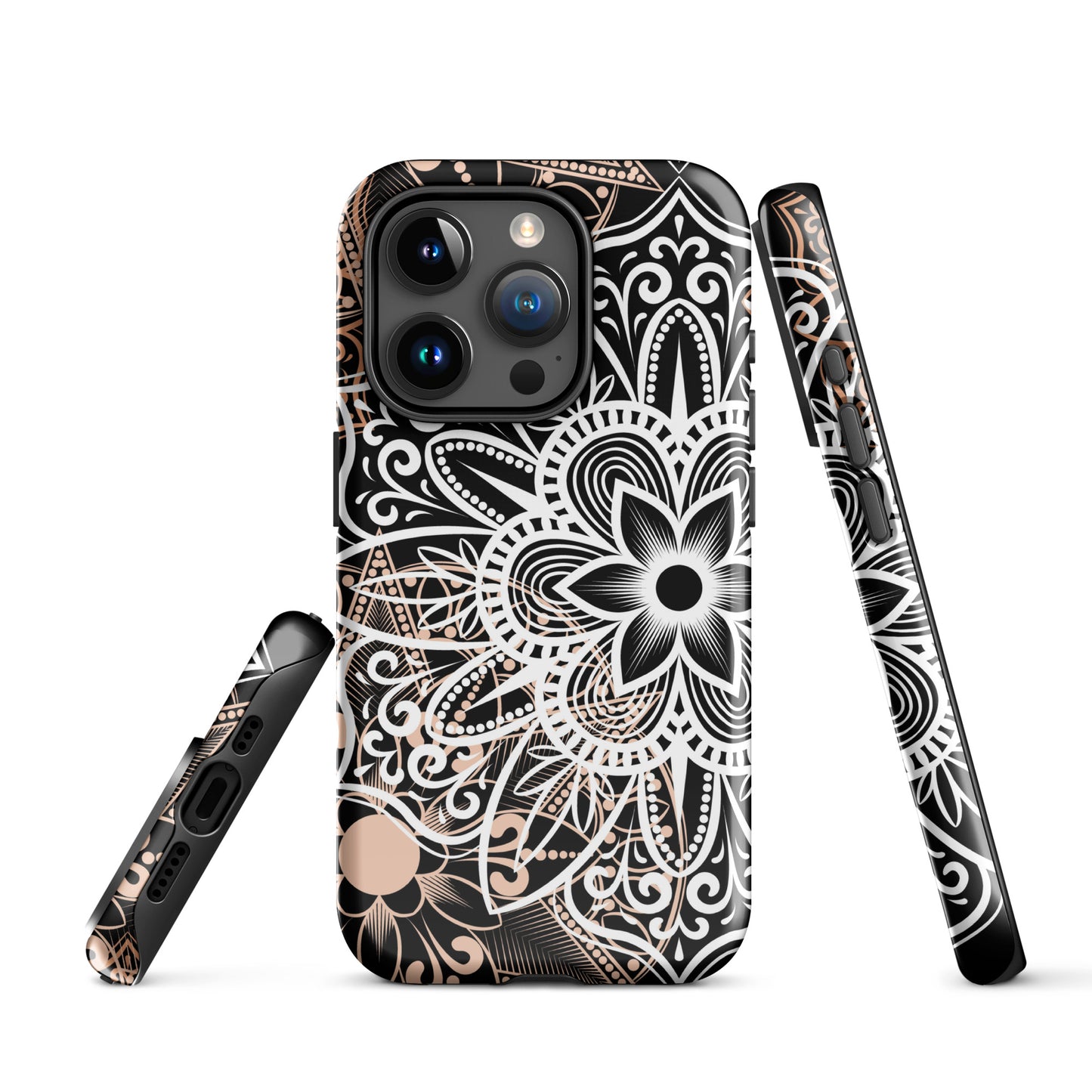 Tough Case for iPhone®- Brown and Black Mandala