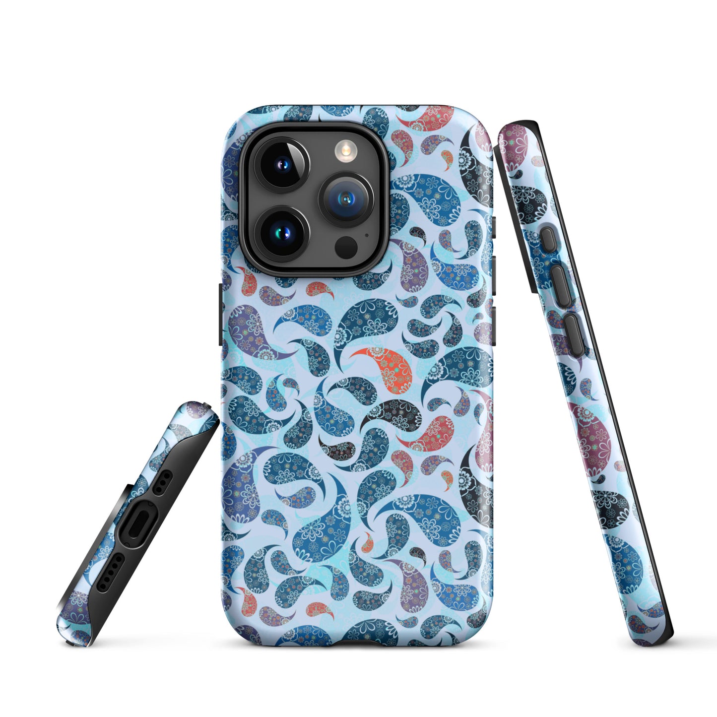 Tough Case for iPhone®- Paisley Blue