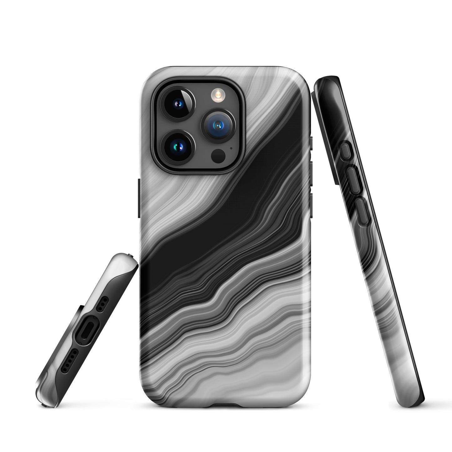 Tough Case for iPhone®- Liquid Marble Black