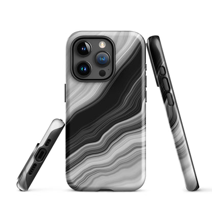 Tough Case for iPhone®- Liquid Marble Black