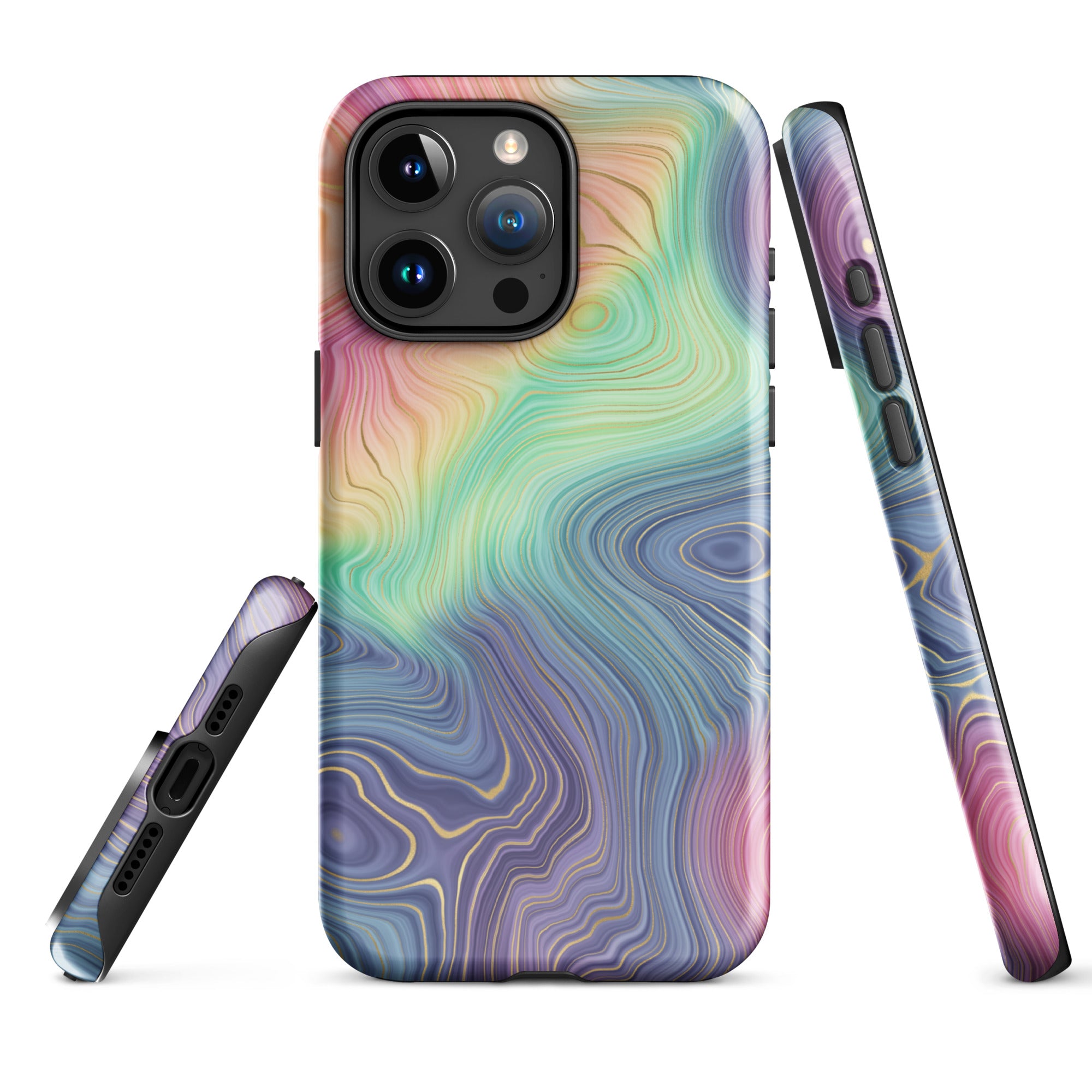 Tough Case for iPhone®- Rainbow Strata Pattern 01