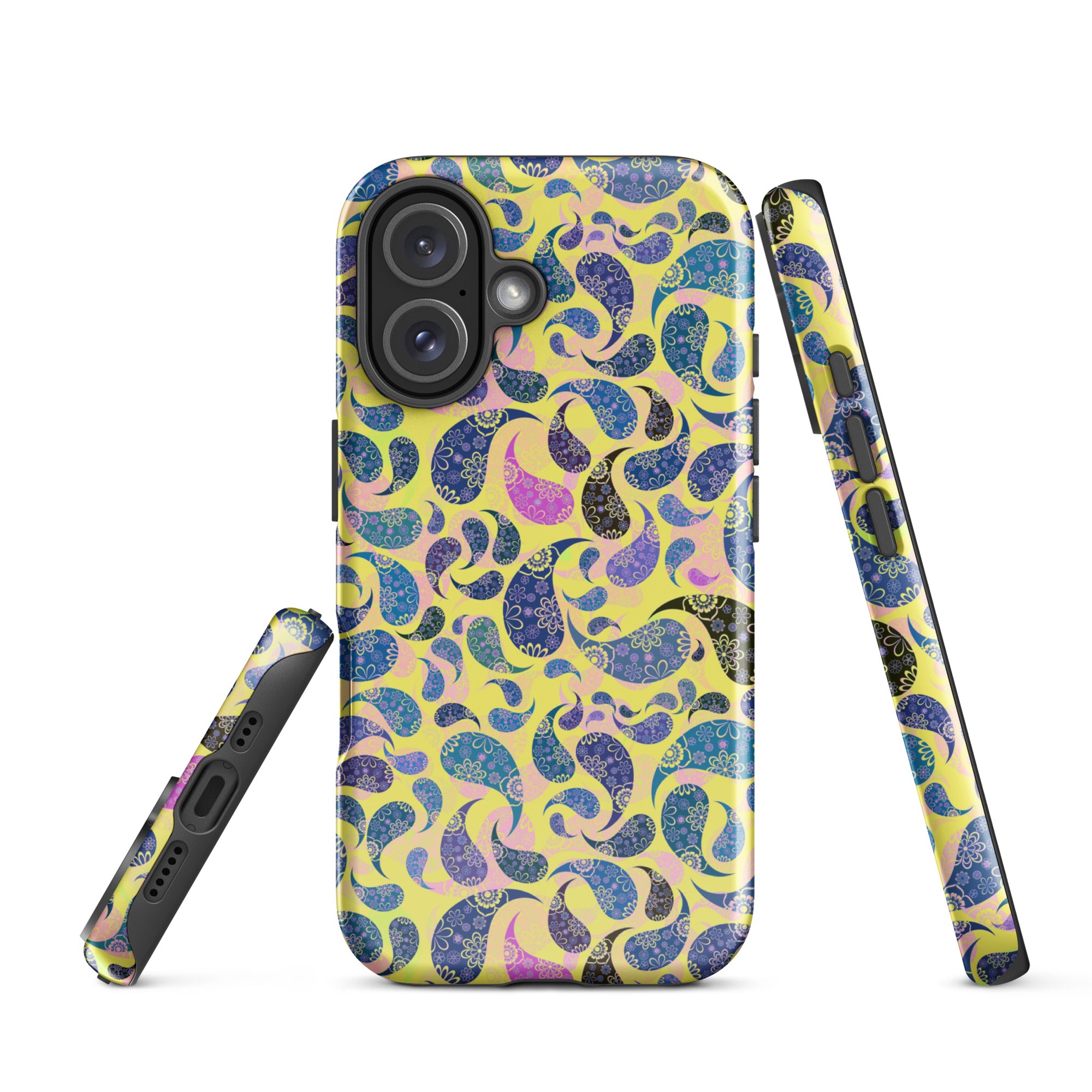 Tough Case for iPhone®- Paisley Dark Yellow