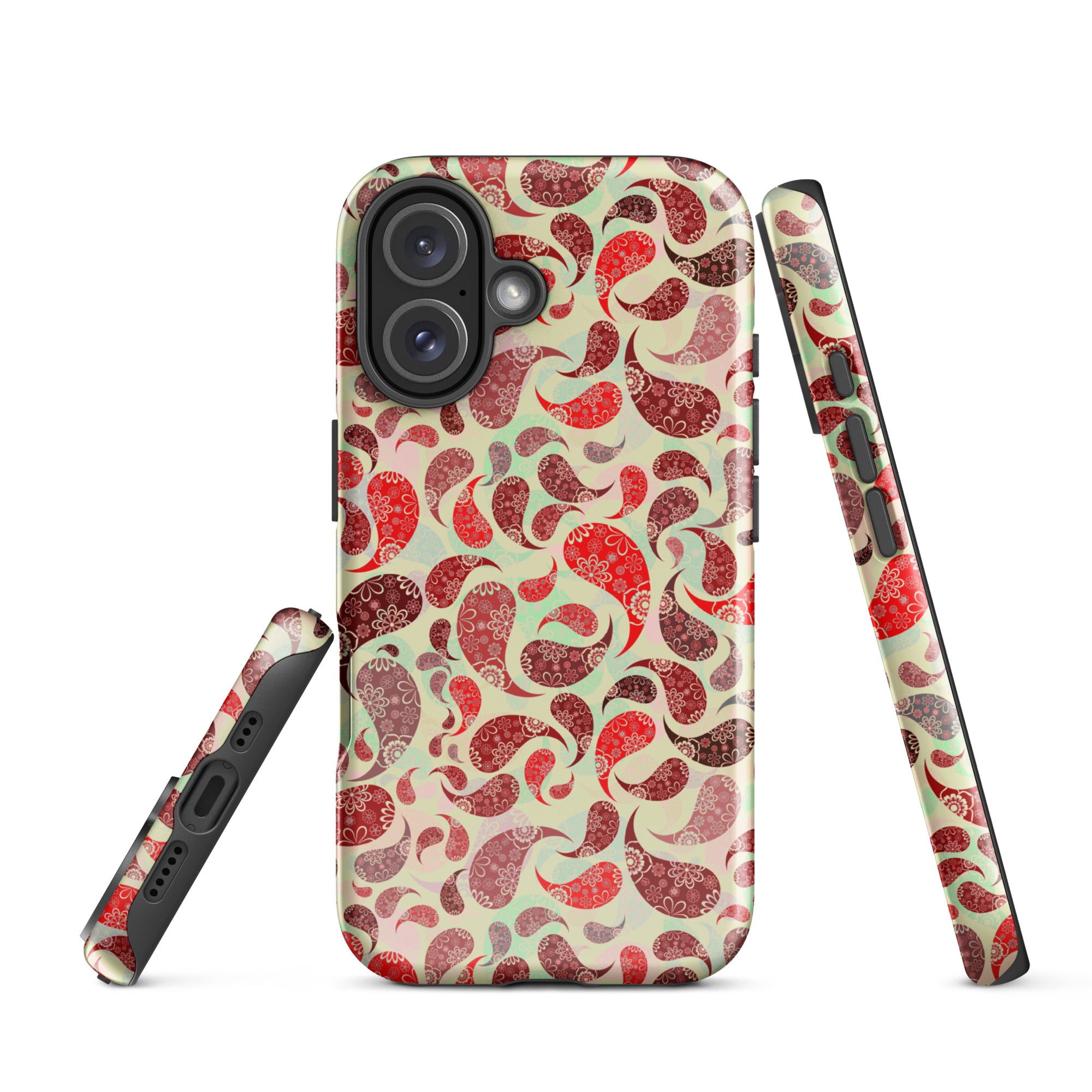 Tough Case for iPhone®- Paisley Red