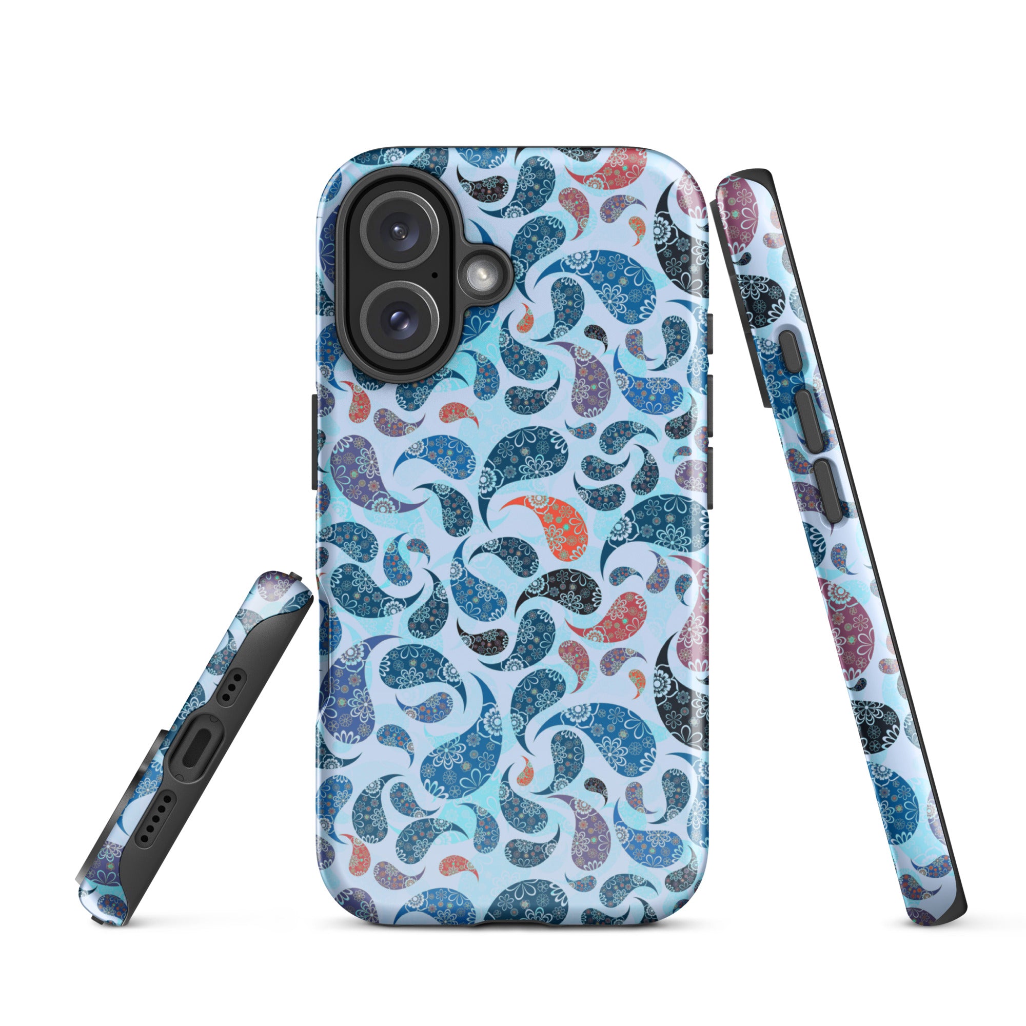 Tough Case for iPhone®- Paisley Blue