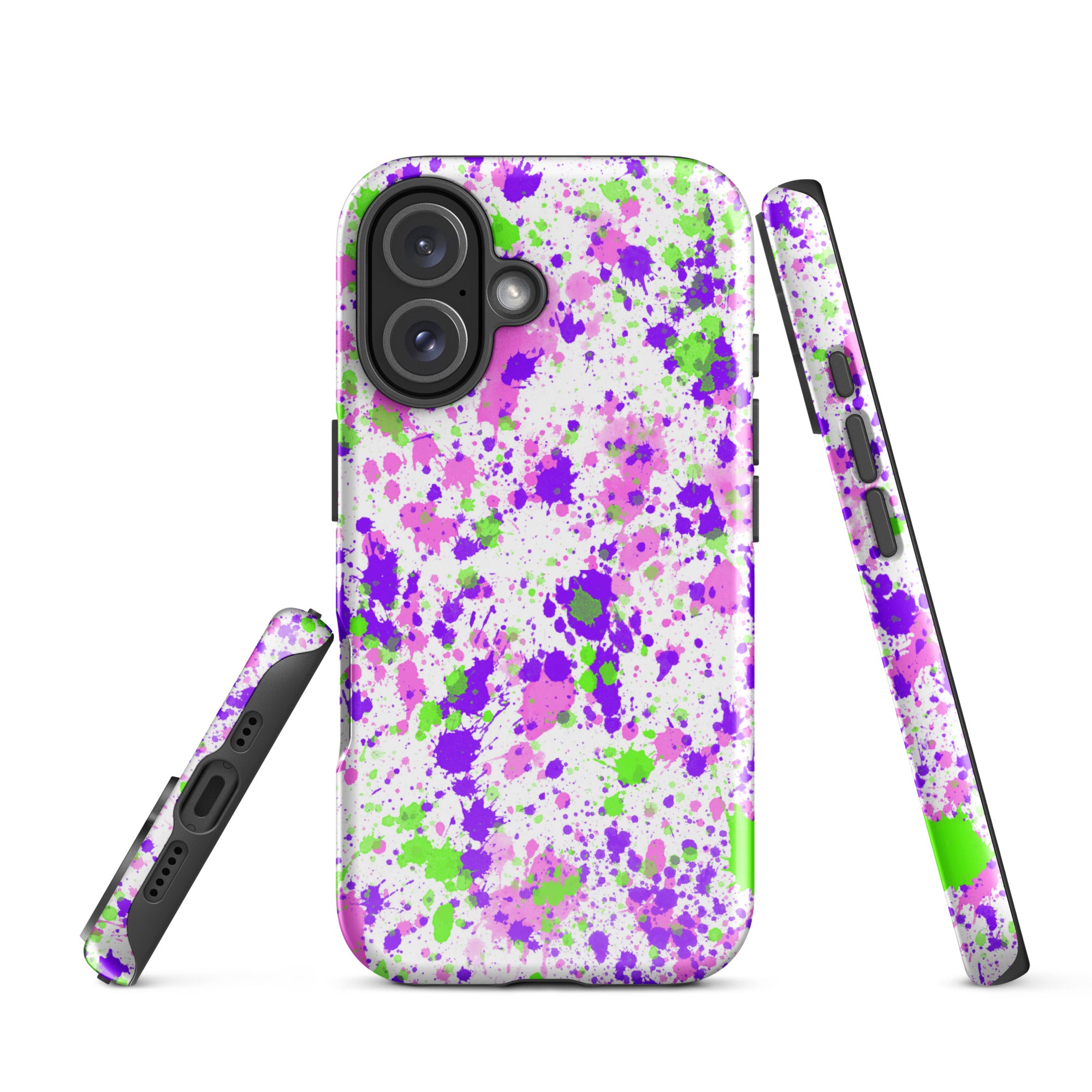 Tough Case for iPhone®- Paint Splatter Purple