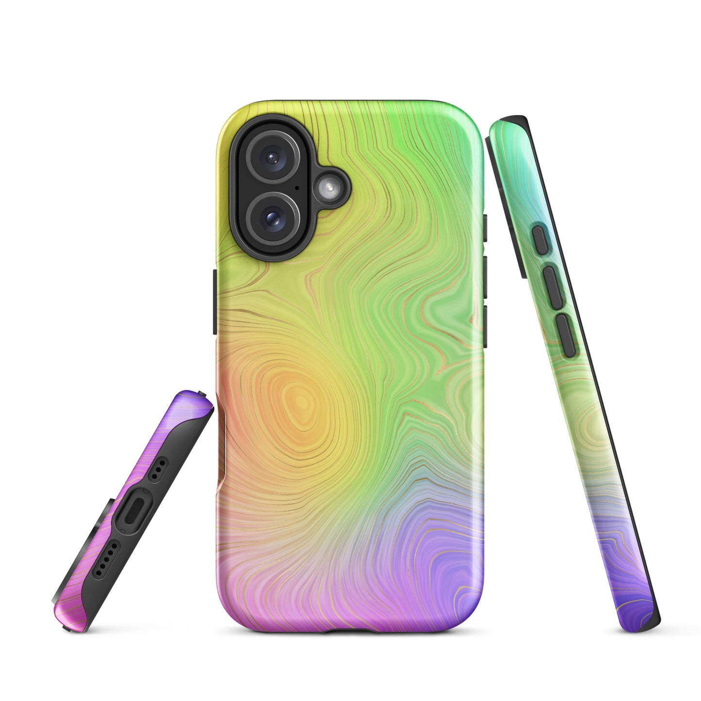 Tough Case for iPhone®- Rainbow Strata Pattern II