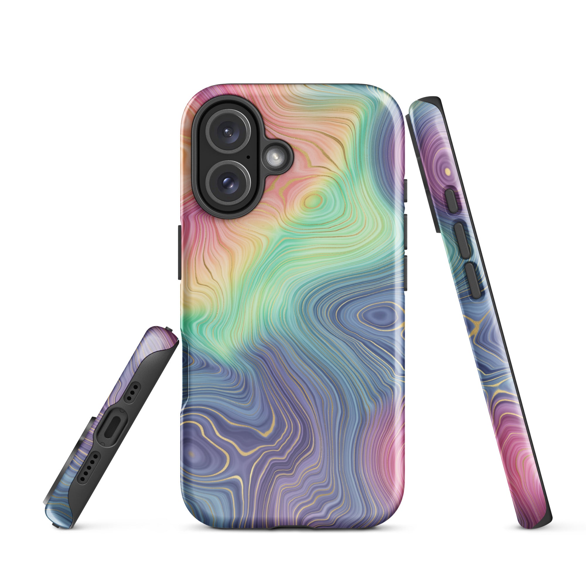 Tough Case for iPhone®- Rainbow Strata Pattern I