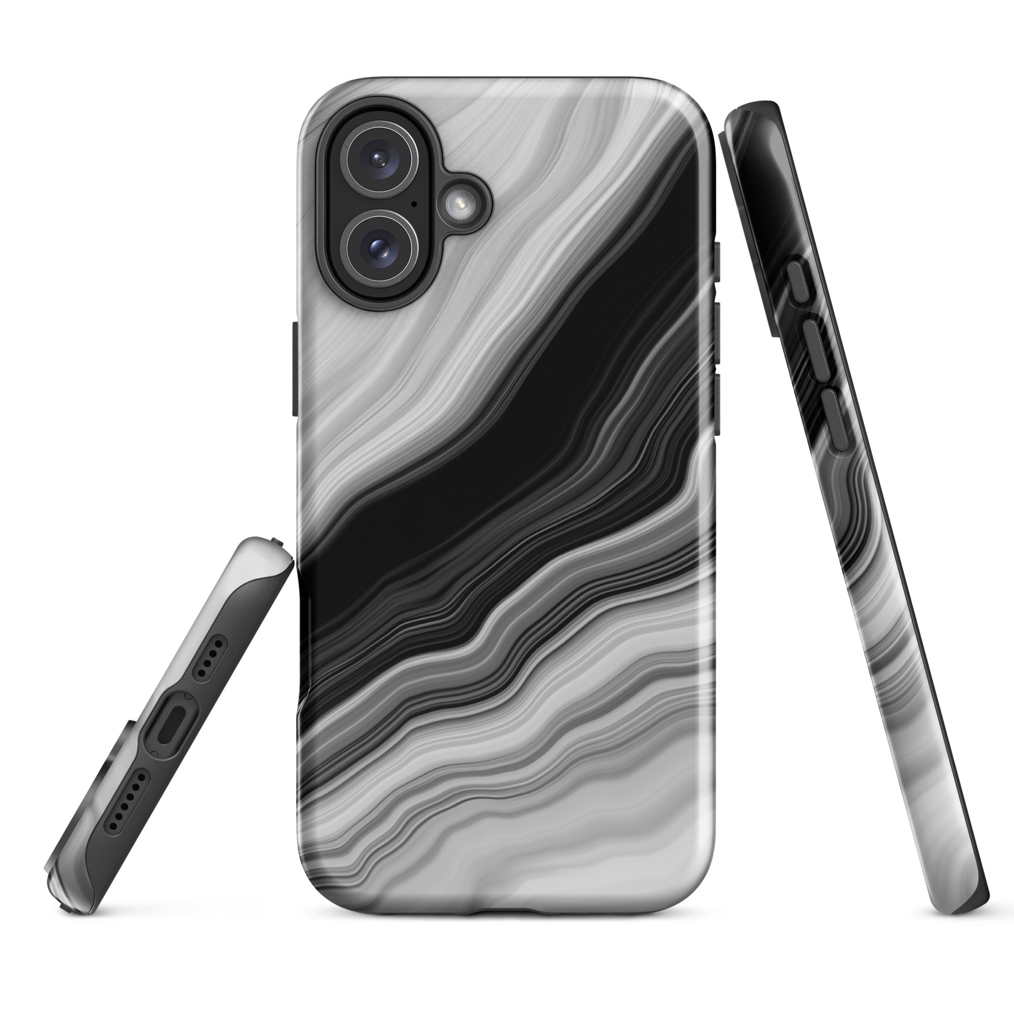 Tough Case for iPhone®- Liquid Marble Black