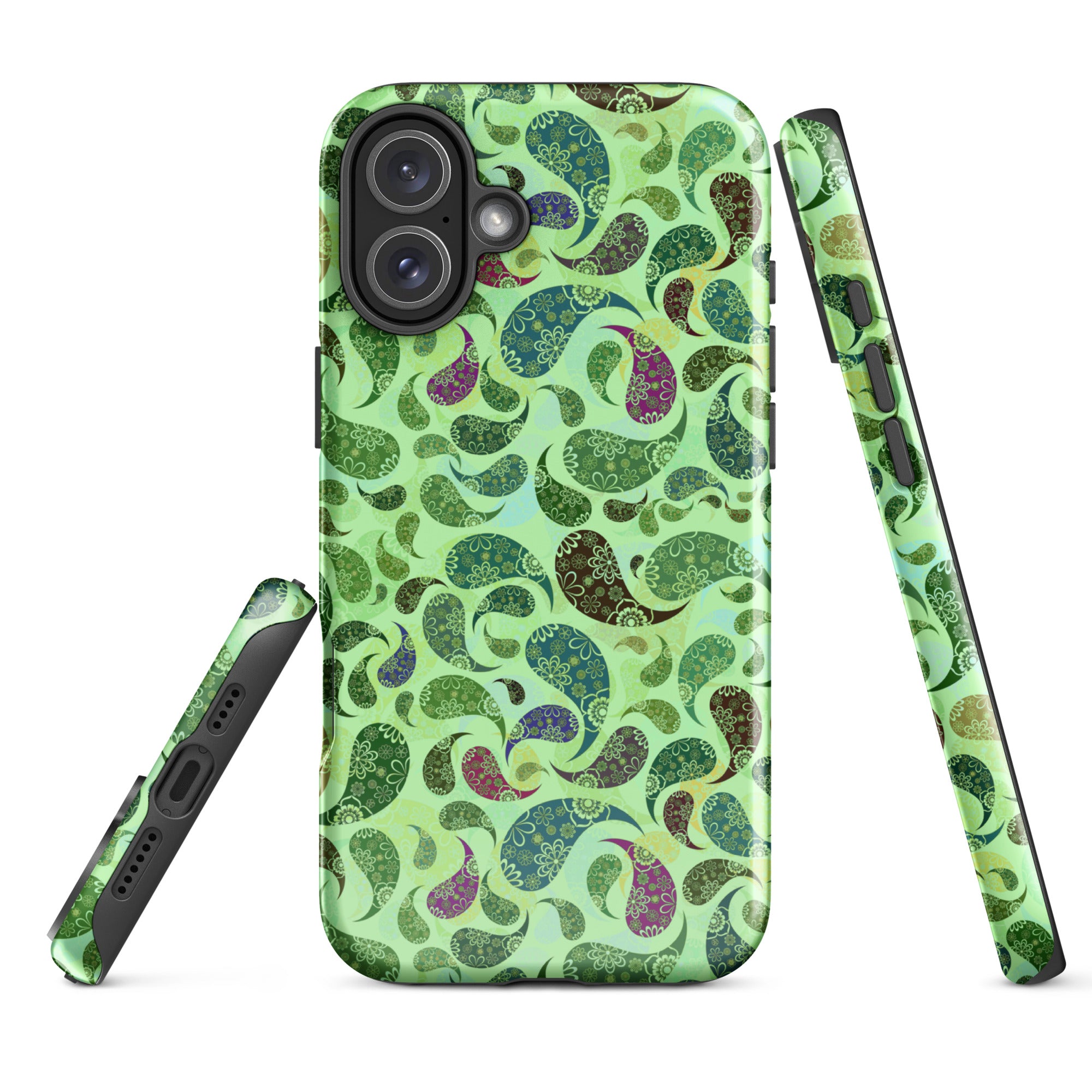 Tough Case for iPhone®- Paisley Green