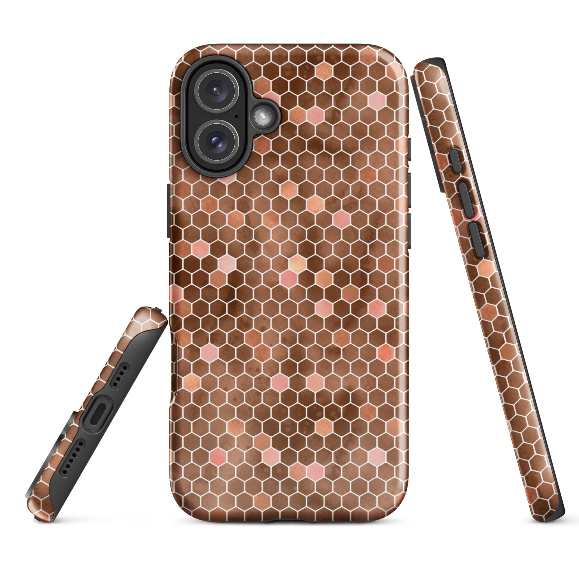 Tough Case for iPhone®- Honeycomb Brown