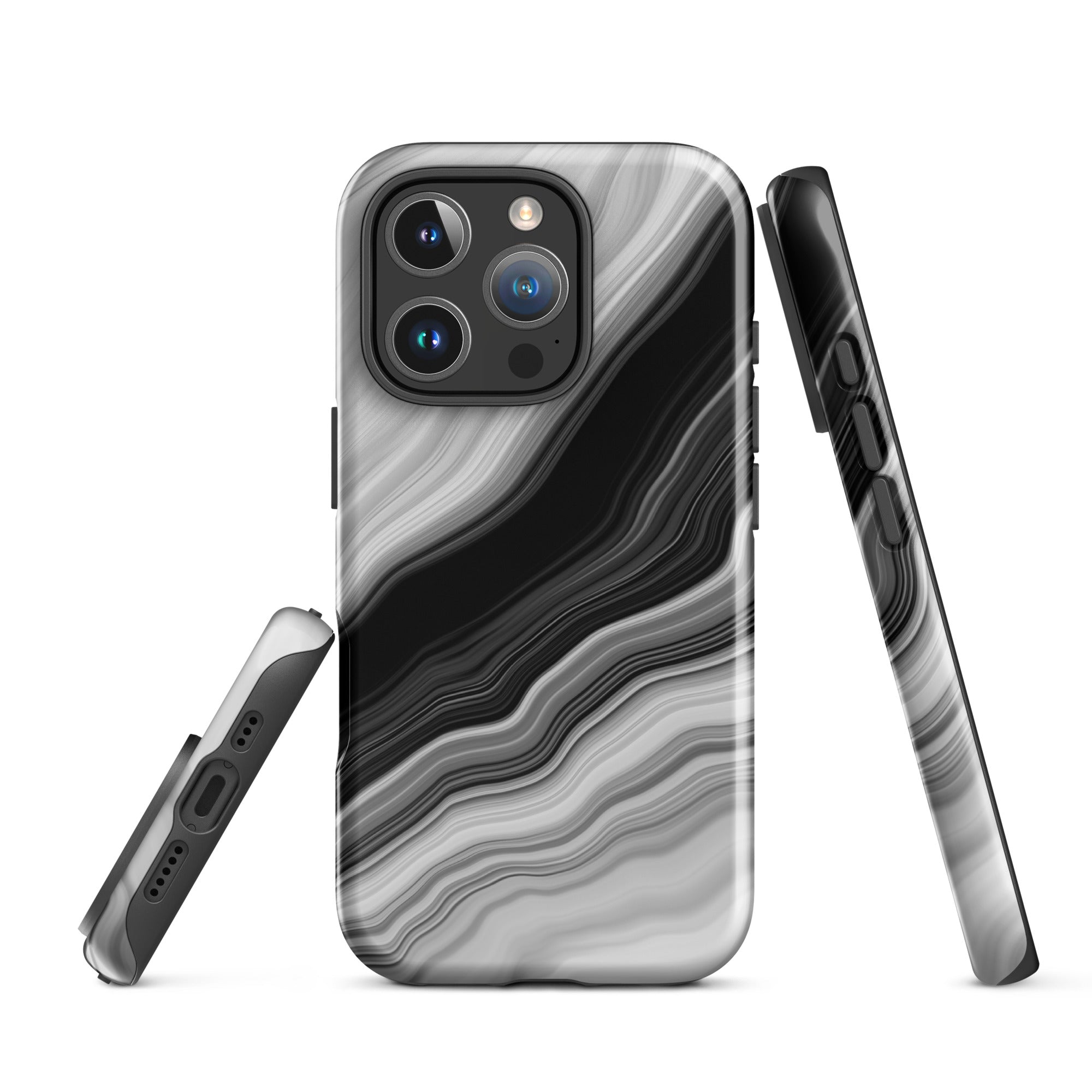 Tough Case for iPhone®- Liquid Marble Black