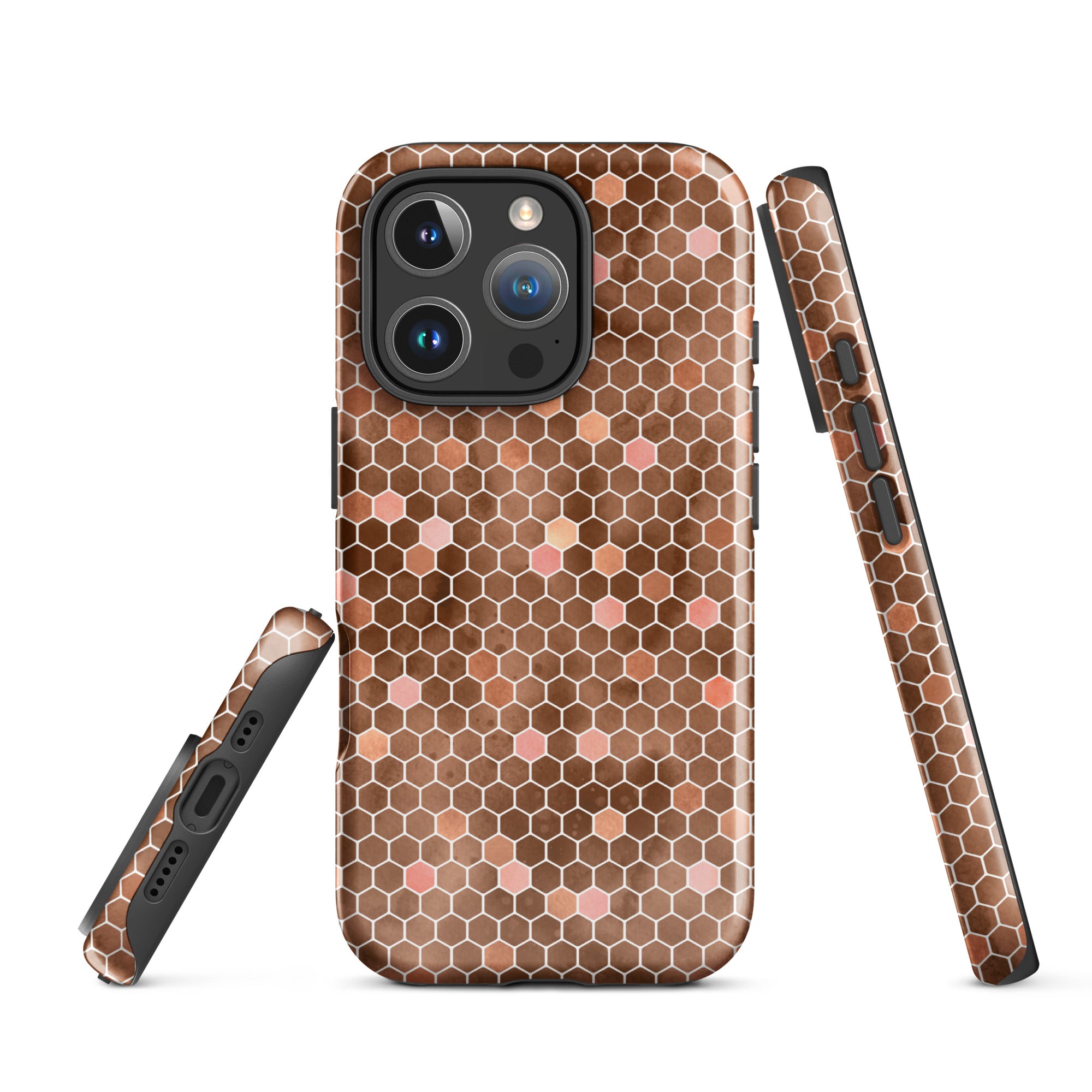 Tough Case for iPhone®- Honeycomb Brown