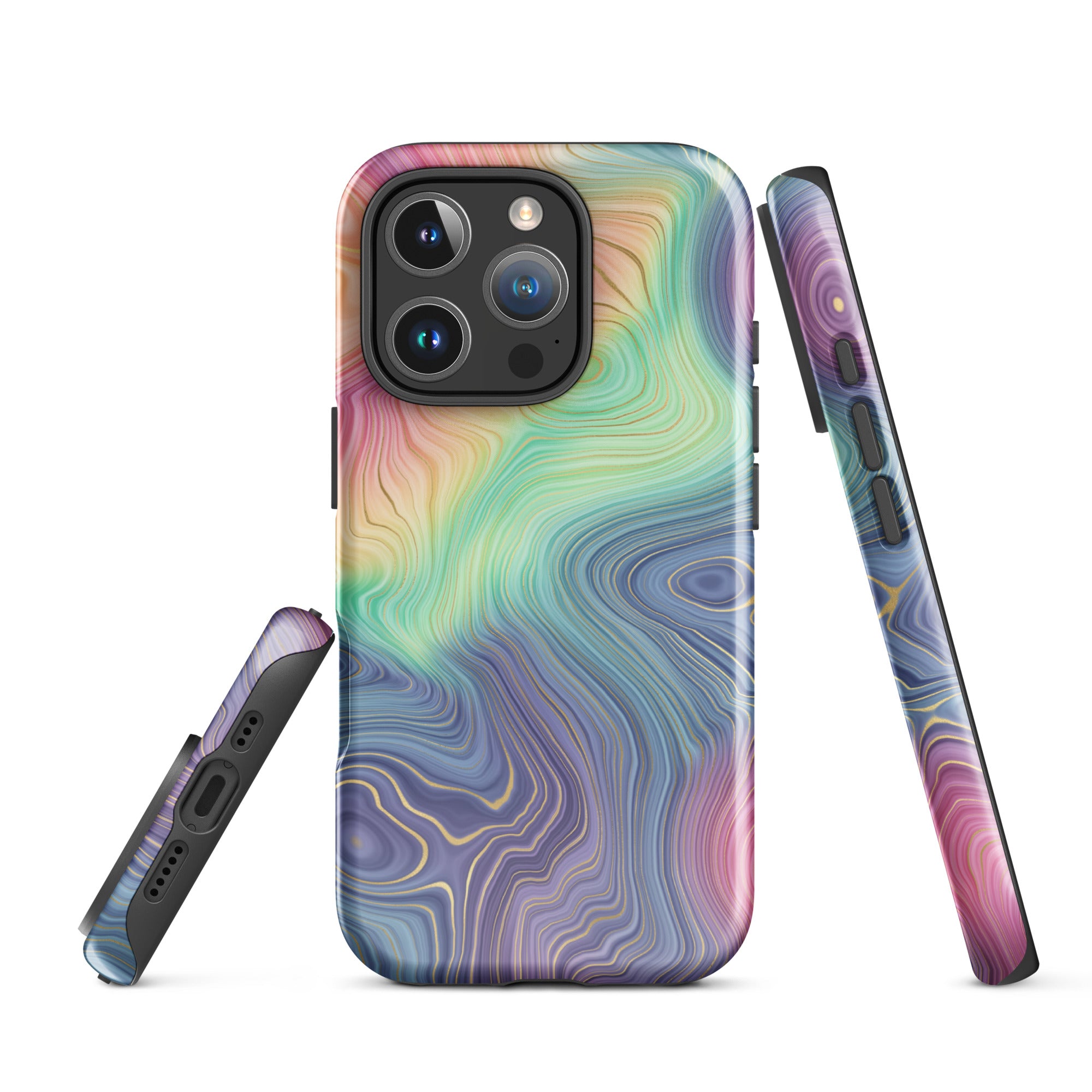 Tough Case for iPhone®- Rainbow Strata Pattern I