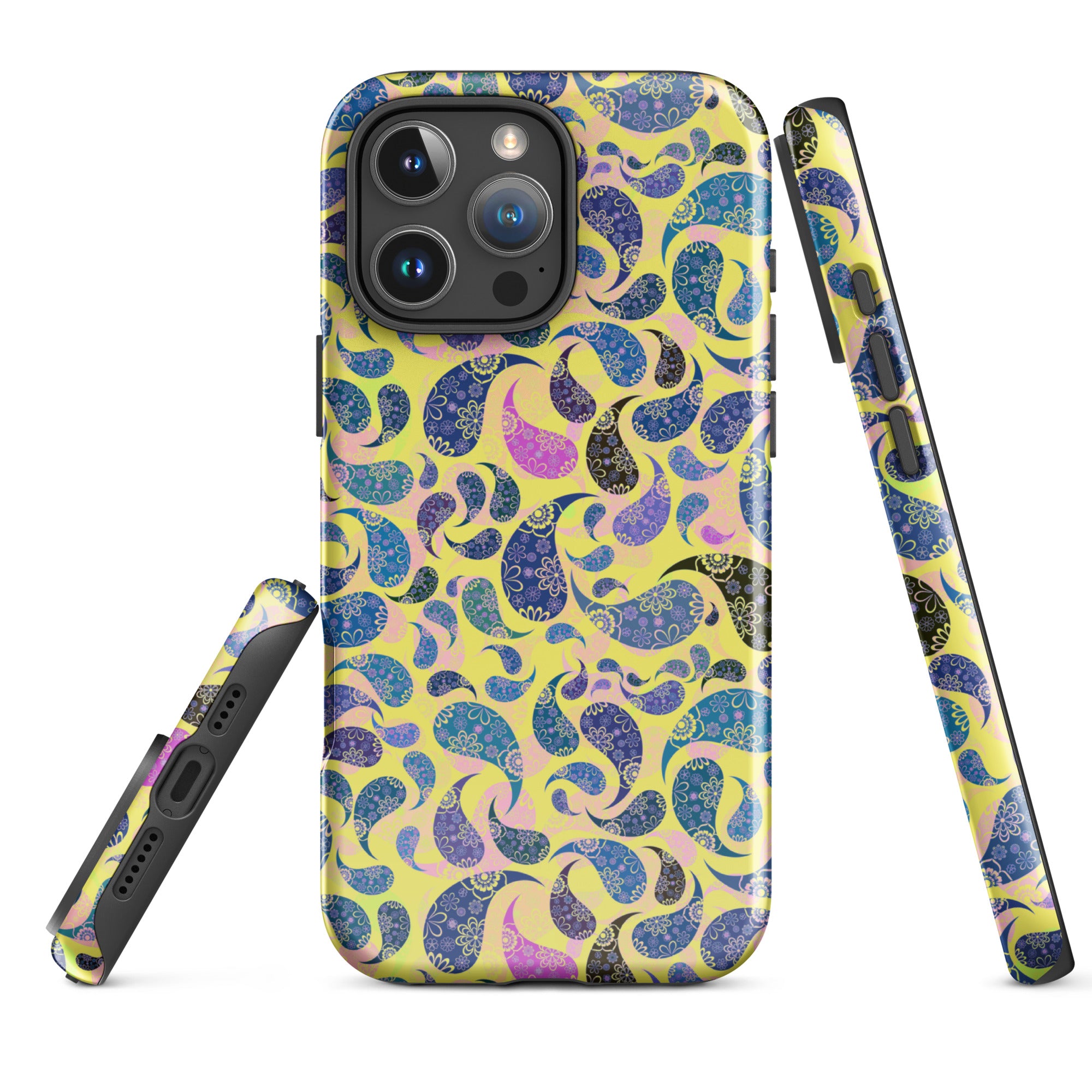 Tough Case for iPhone®- Paisley Dark Yellow