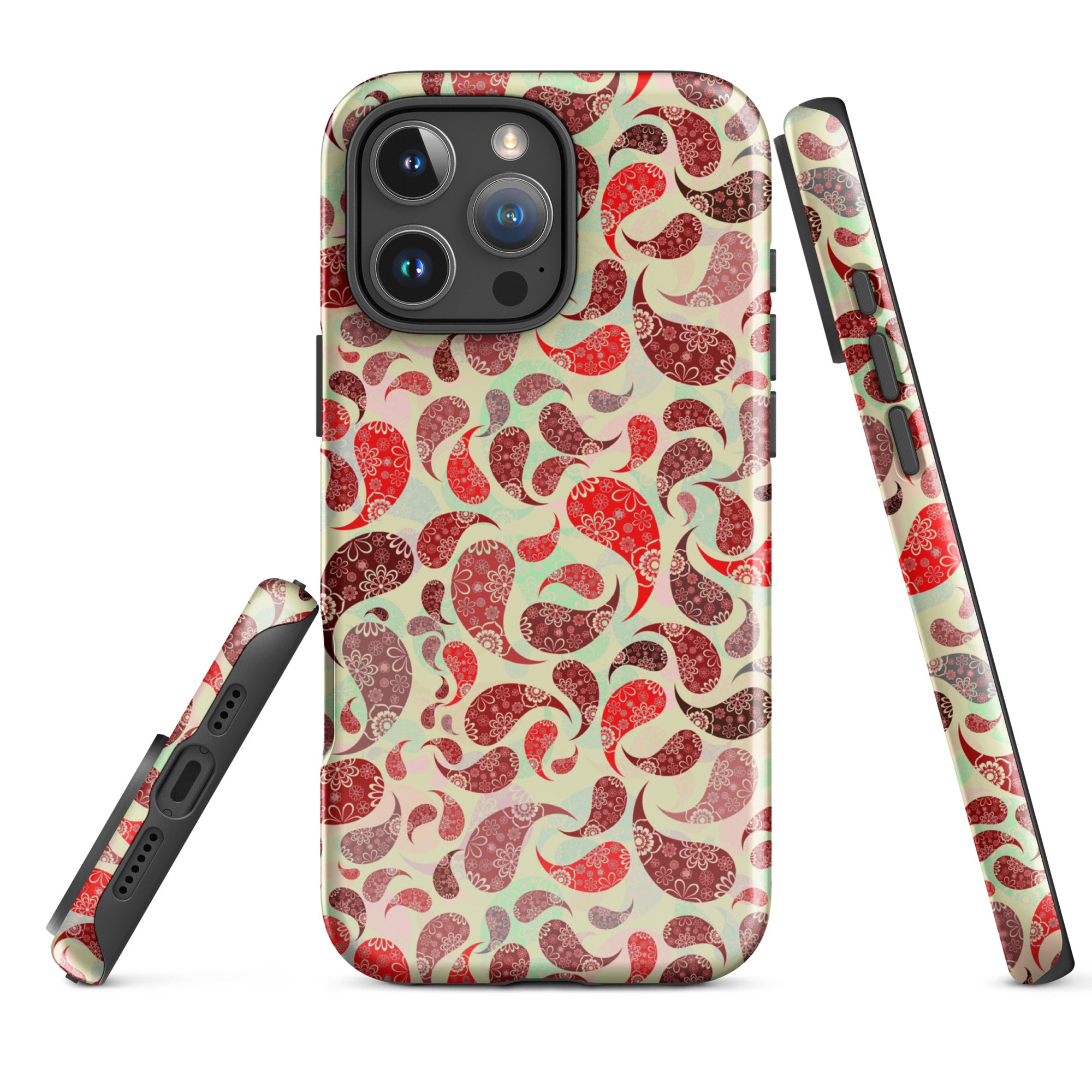 Tough Case for iPhone®- Paisley Red