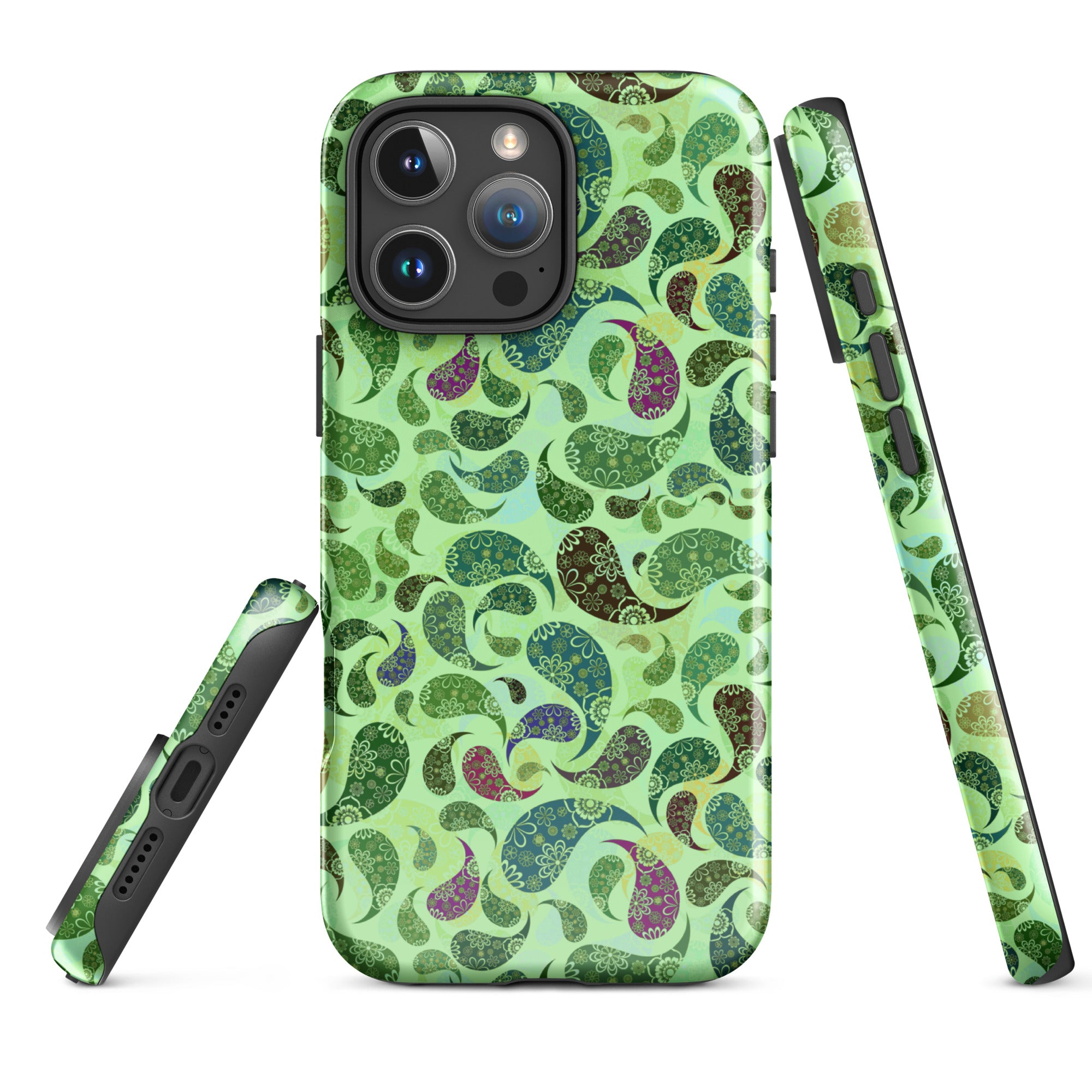 Tough Case for iPhone®- Paisley Green