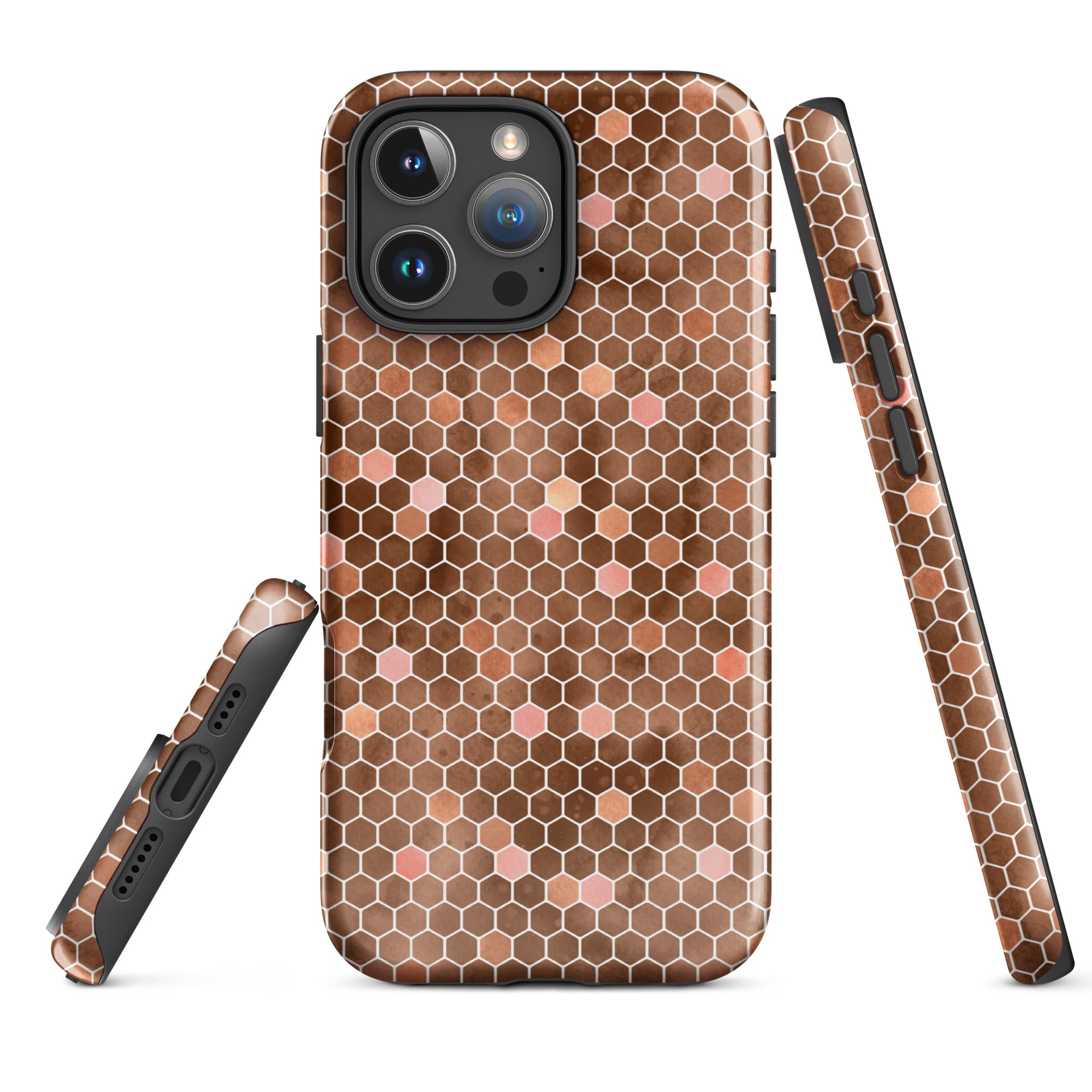 Tough Case for iPhone®- Honeycomb Brown