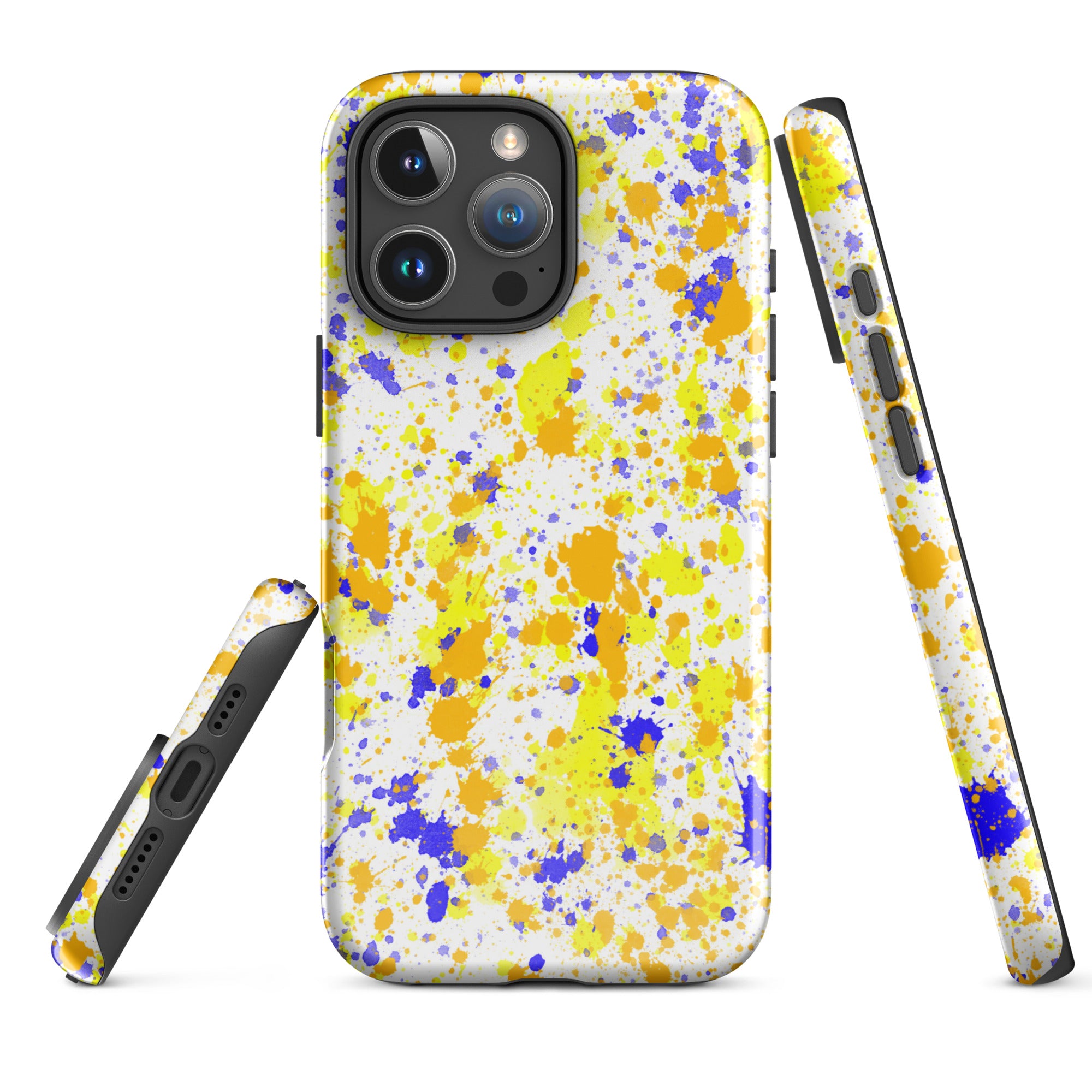 Tough Case for iPhone®- Paint Splatter Yellow