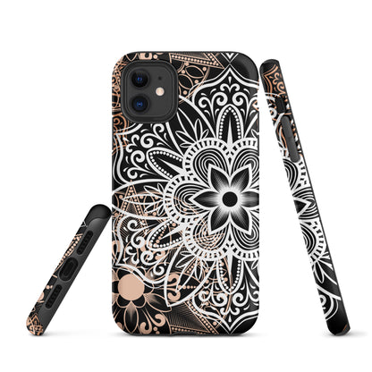 Tough Case for iPhone®- Brown and Black Mandala