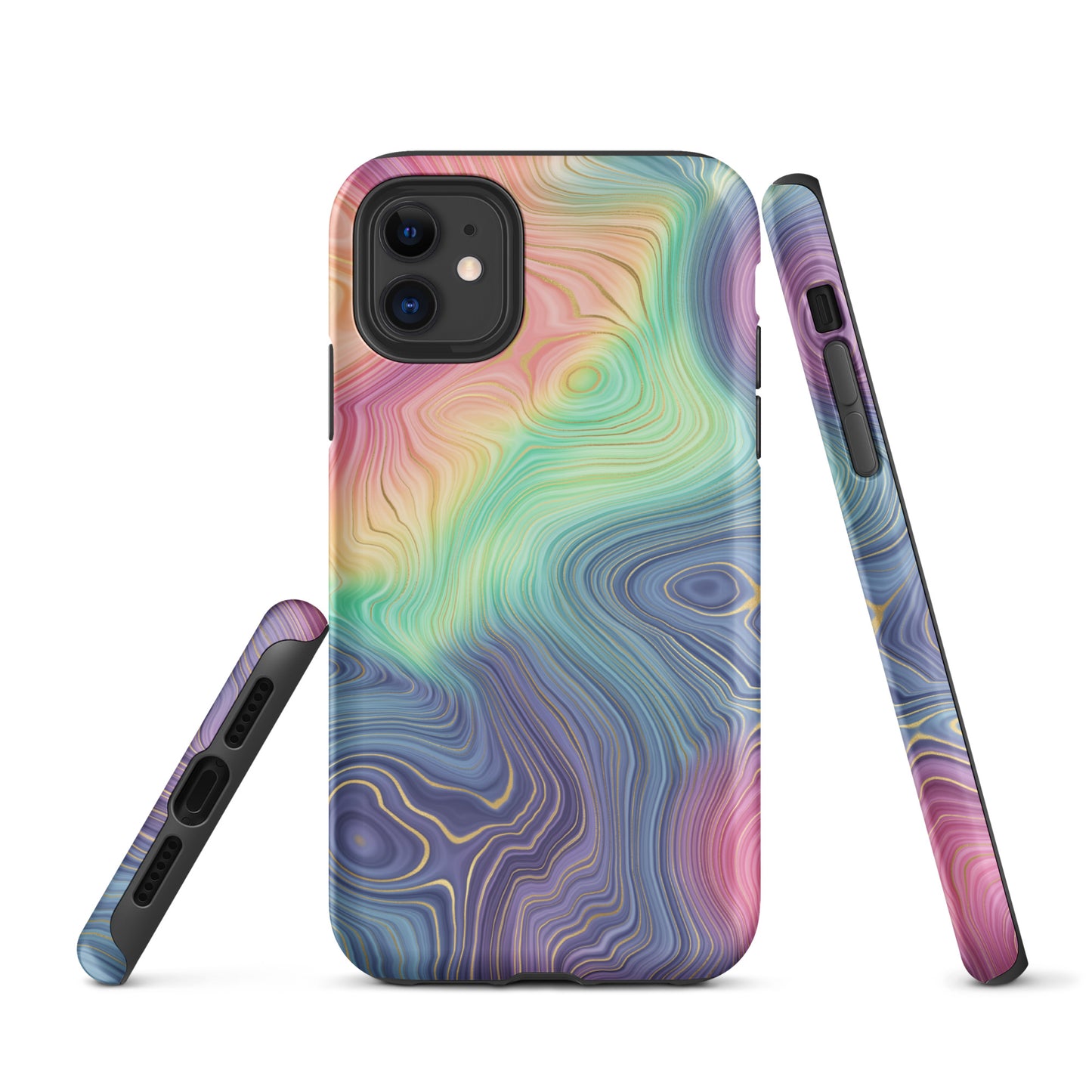 Tough Case for iPhone®- Rainbow Strata Pattern I