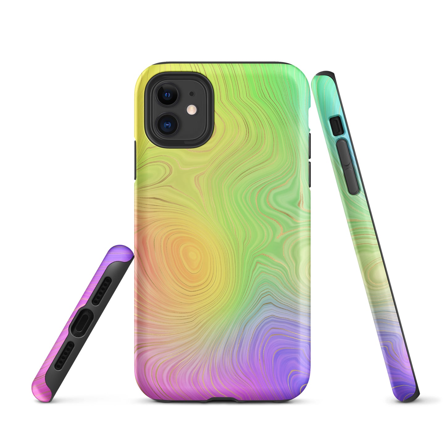 Tough Case for iPhone®- Rainbow Strata Pattern II